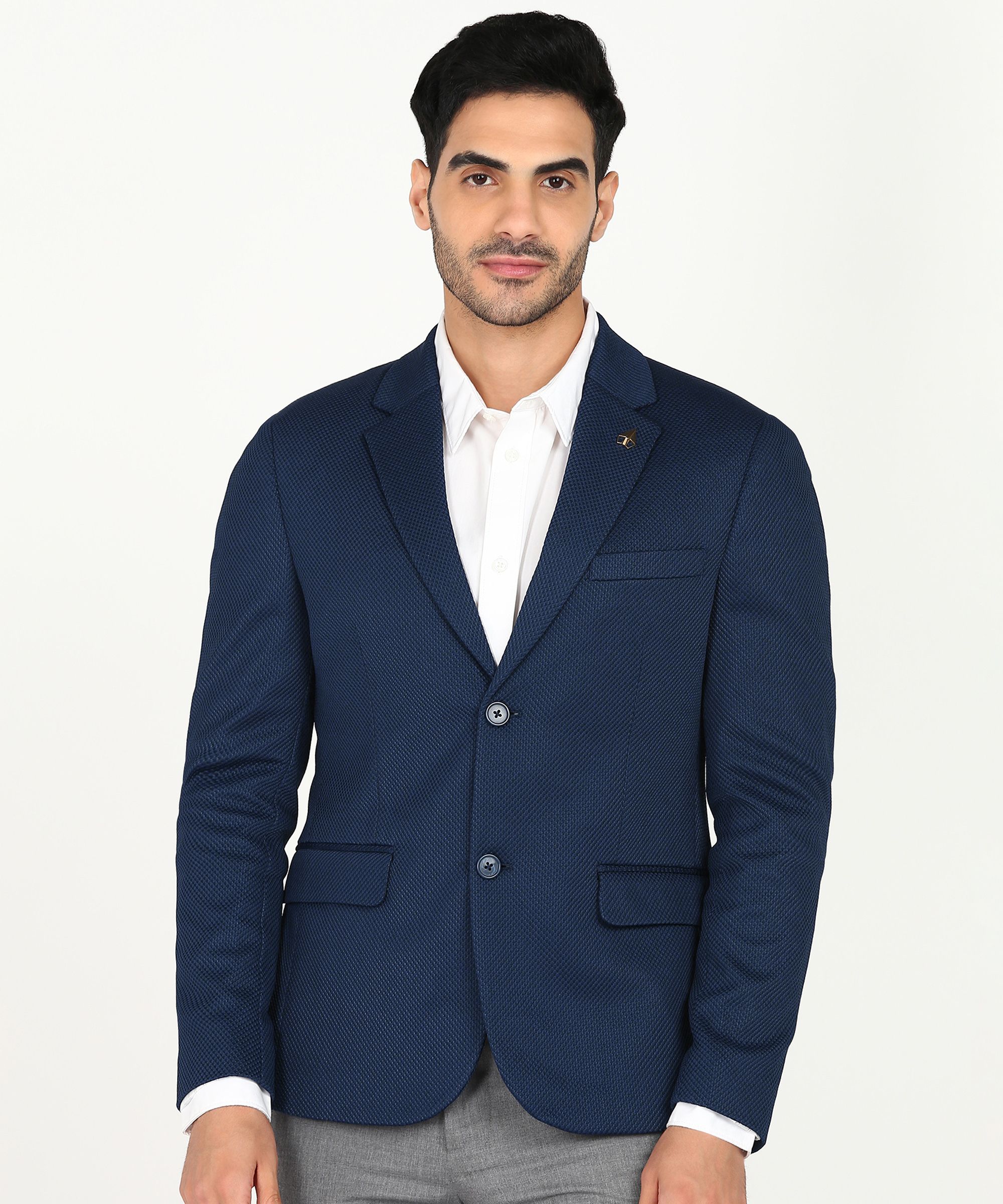 killer Men Self Design Single Breasted Casual Blazer-picture-22