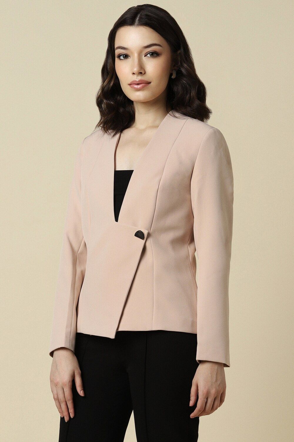allen solly Women Solid Single Breasted Casual Blazer-picture-32