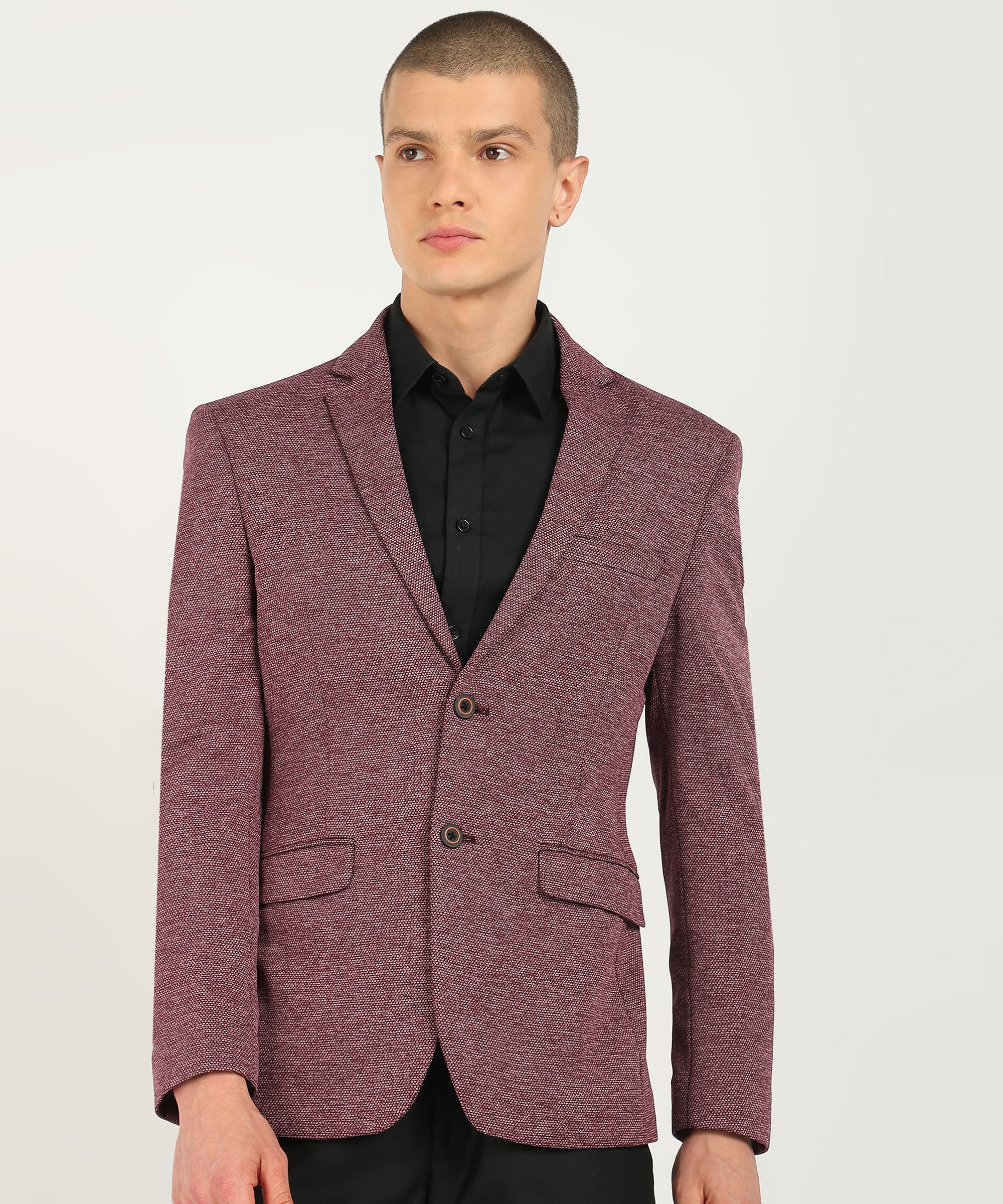 park avenue Men Self Design Single Breasted Formal Blazer-picture-18