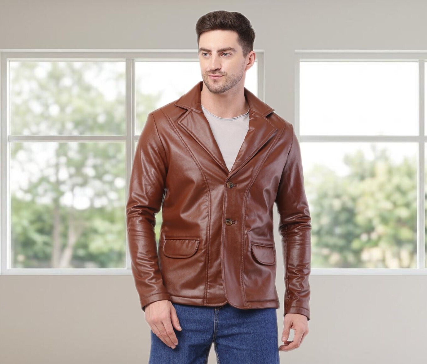glycon Men Solid Double Breasted Casual Blazer-picture-15