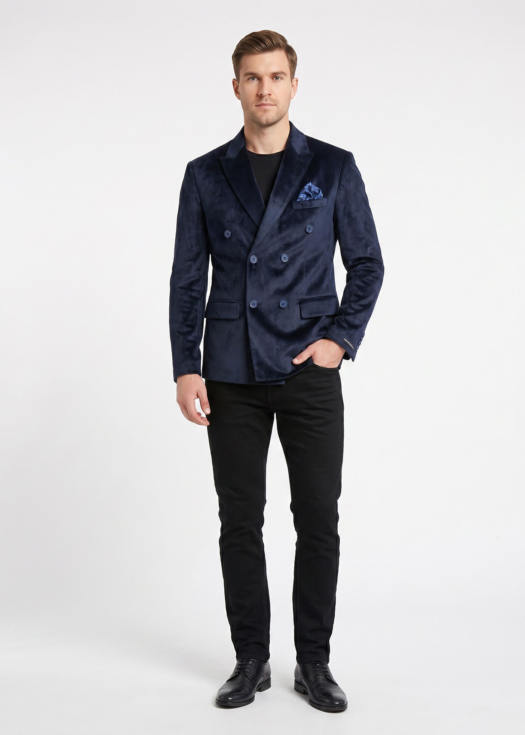 killer Men Solid Double Breasted Casual Blazer-picture-10