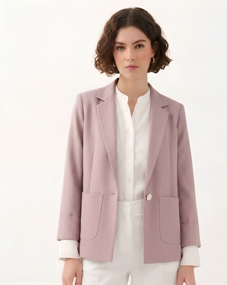 cadmon Women Solid Single Breasted Casual Blazer-picture-32