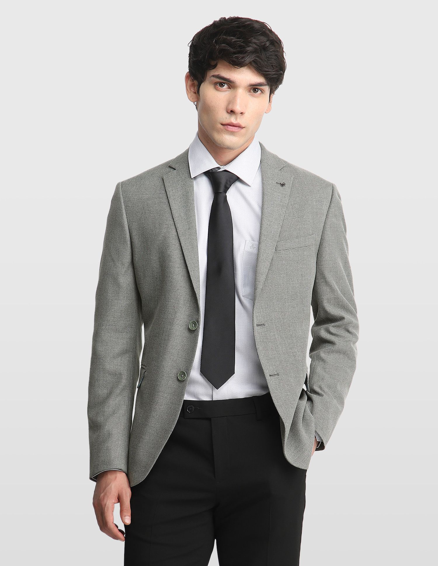 arrow Men Self Design Single Breasted Formal Blazer-picture-18