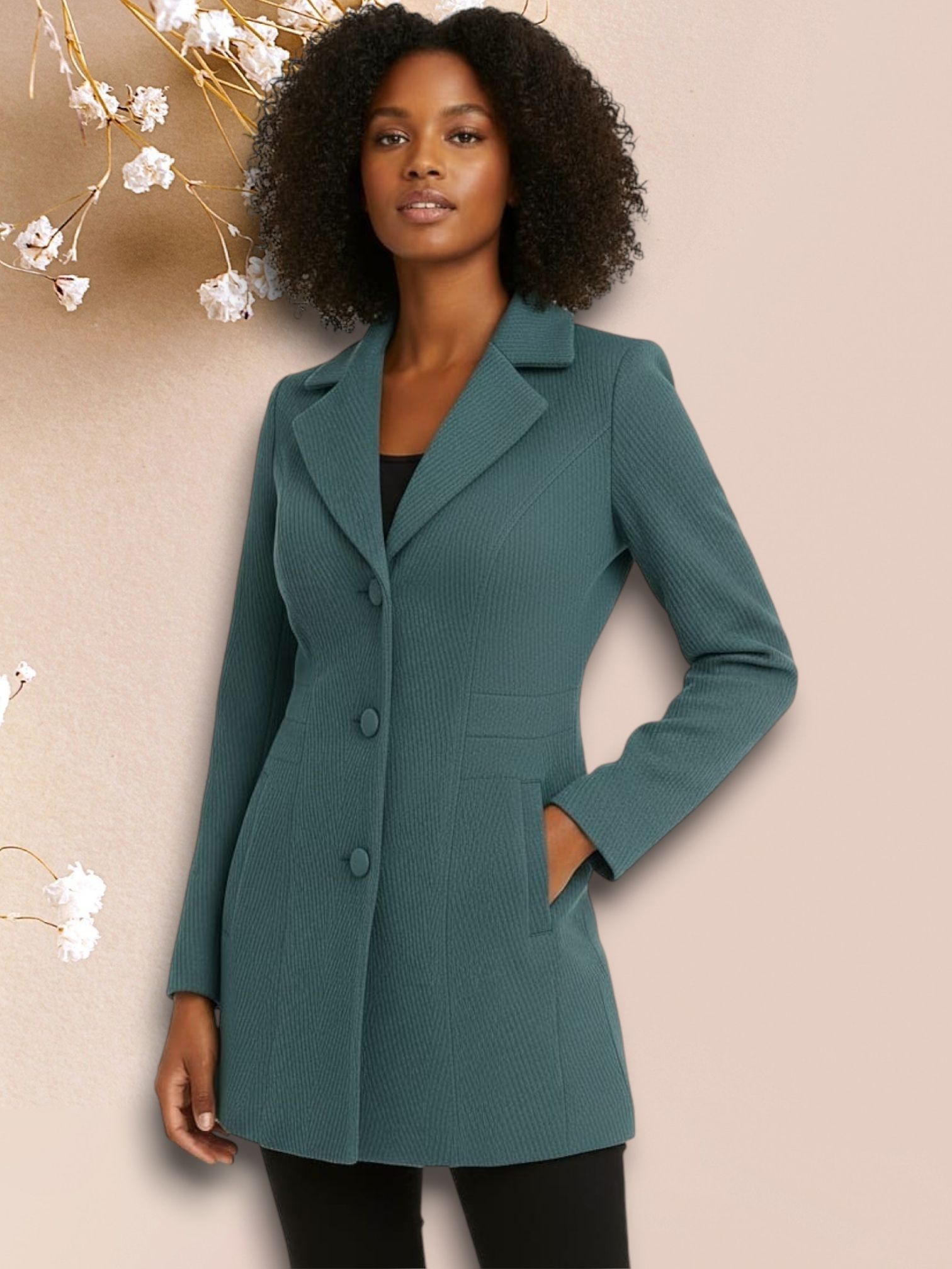 pepzoo Women Solid Double Breasted Casual Blazer-picture-16