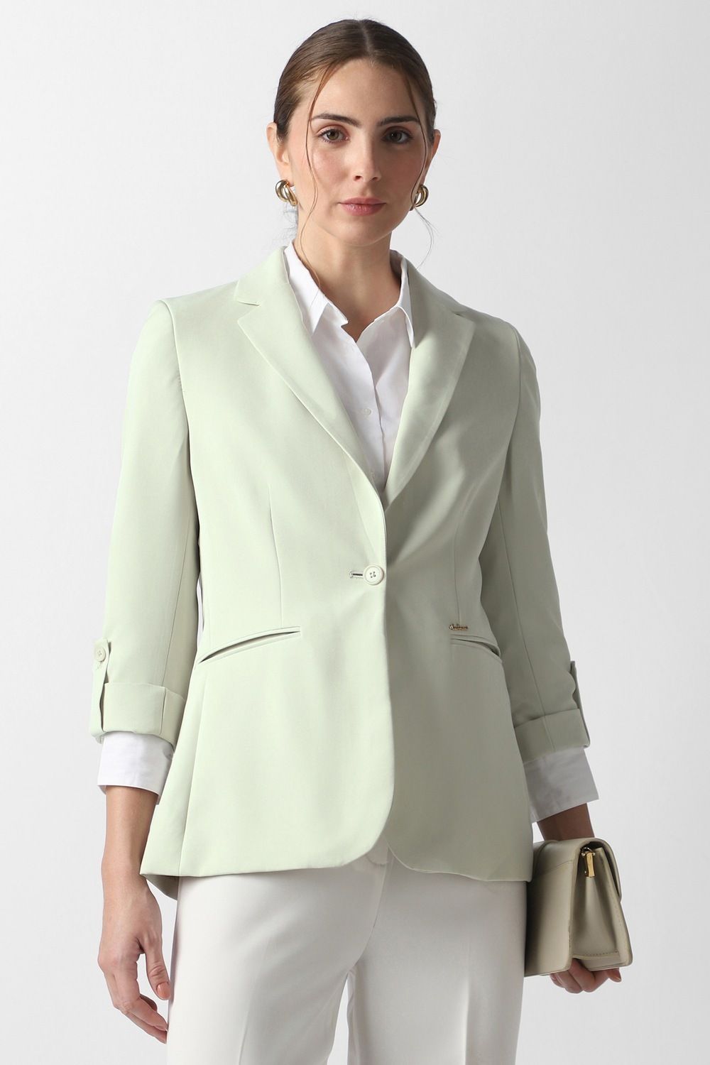 van heusen Women Solid Single Breasted Formal Blazer-picture-10
