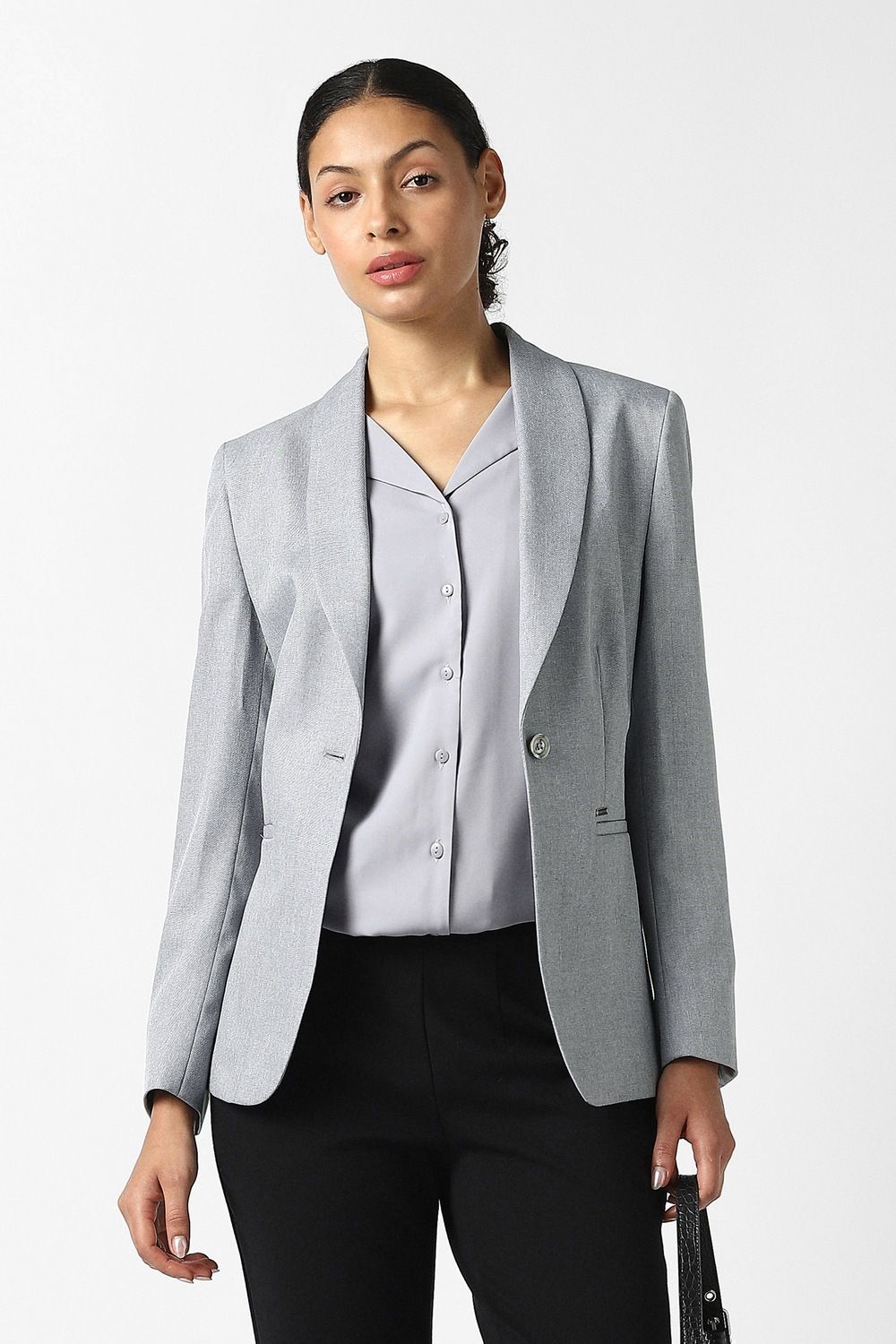 van heusen Women Solid Single Breasted Formal Blazer-picture-21