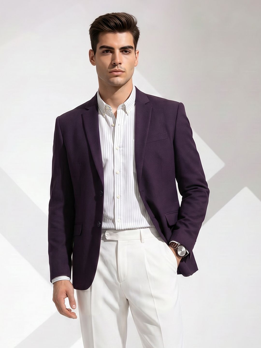 invictus Men Solid Single Breasted Formal Blazer-picture-47