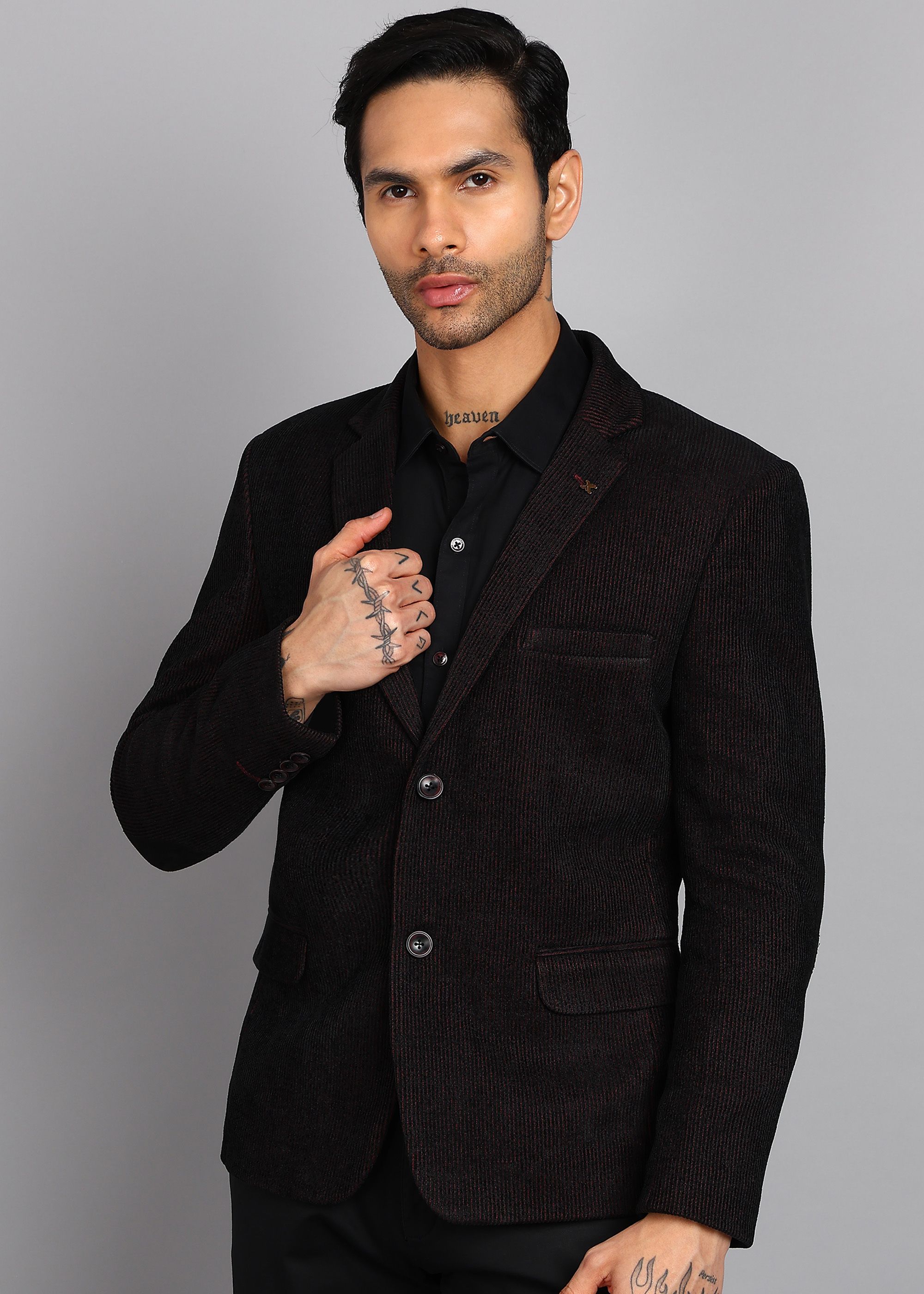 Men Striped Single Breasted Casual Blazer-image-18