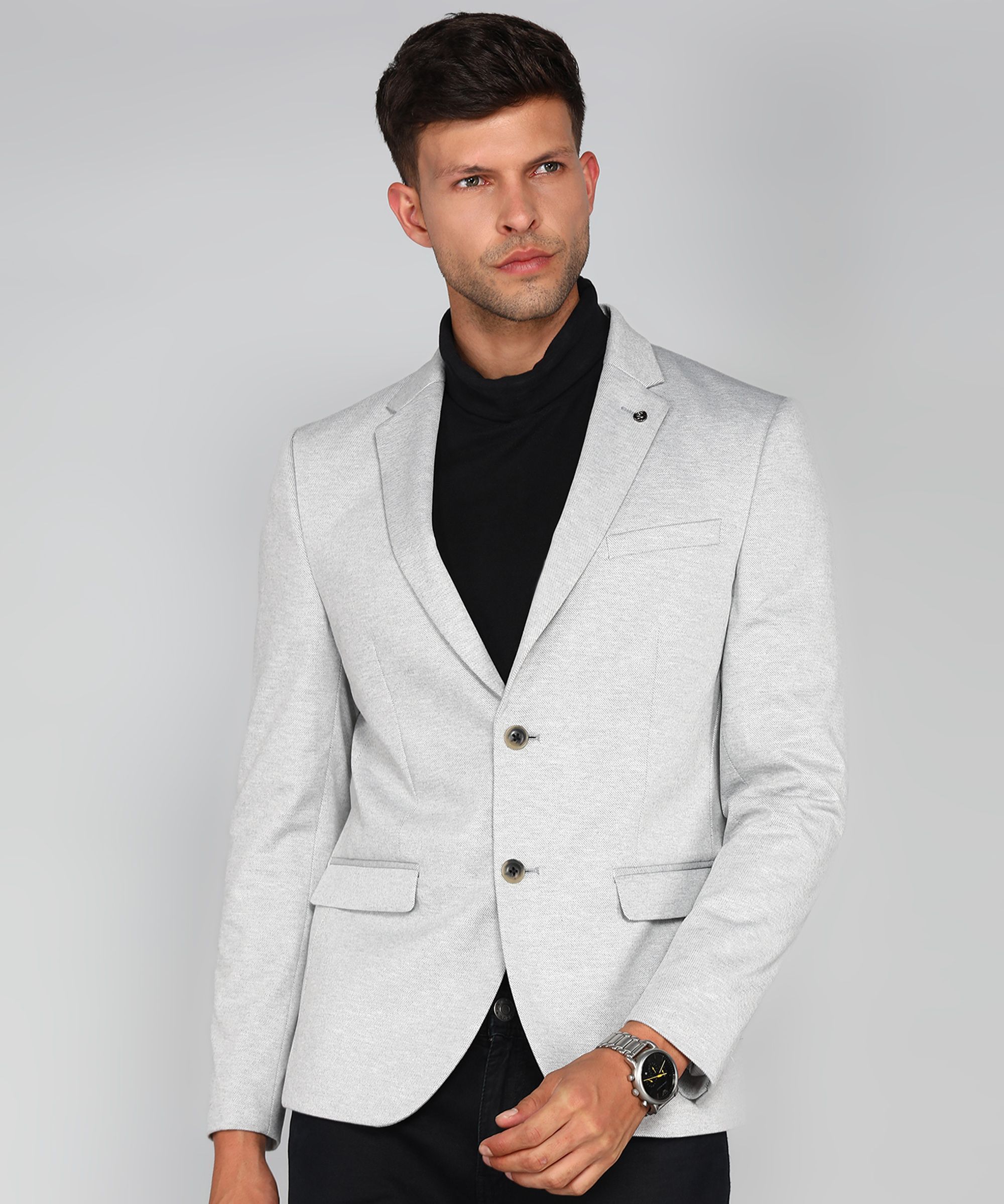 killer Men Self Design Single Breasted Casual Blazer-picture-25