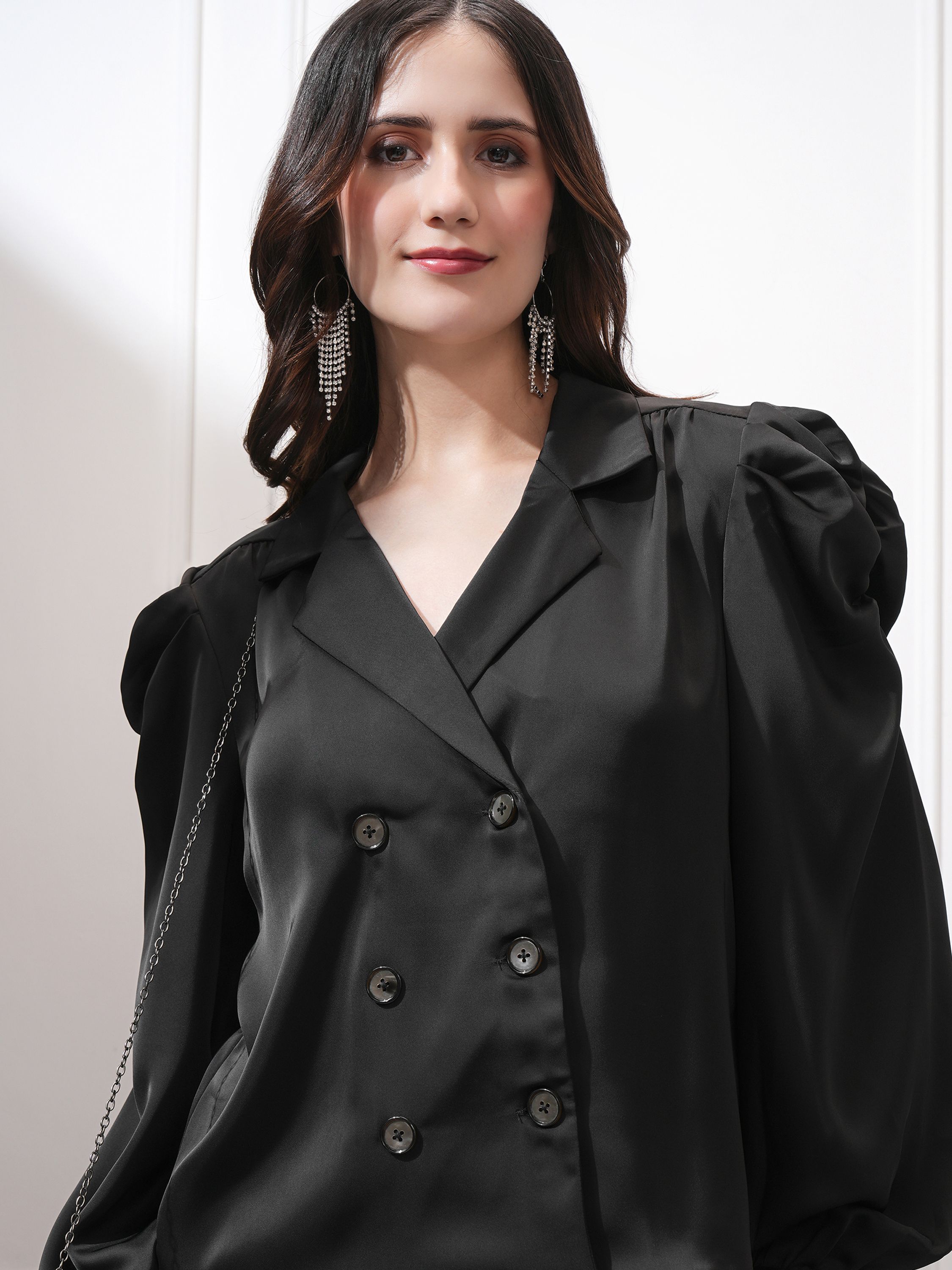 tokyo talkies Women Solid Double Breasted Casual Blazer-picture-46