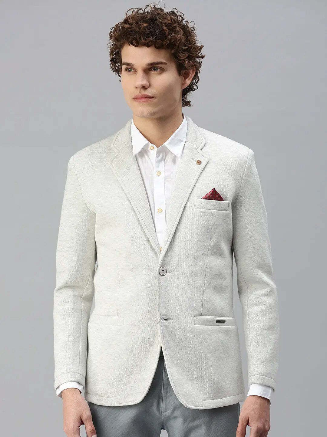 showoffff Men Solid Single Breasted Casual Blazer-picture-17