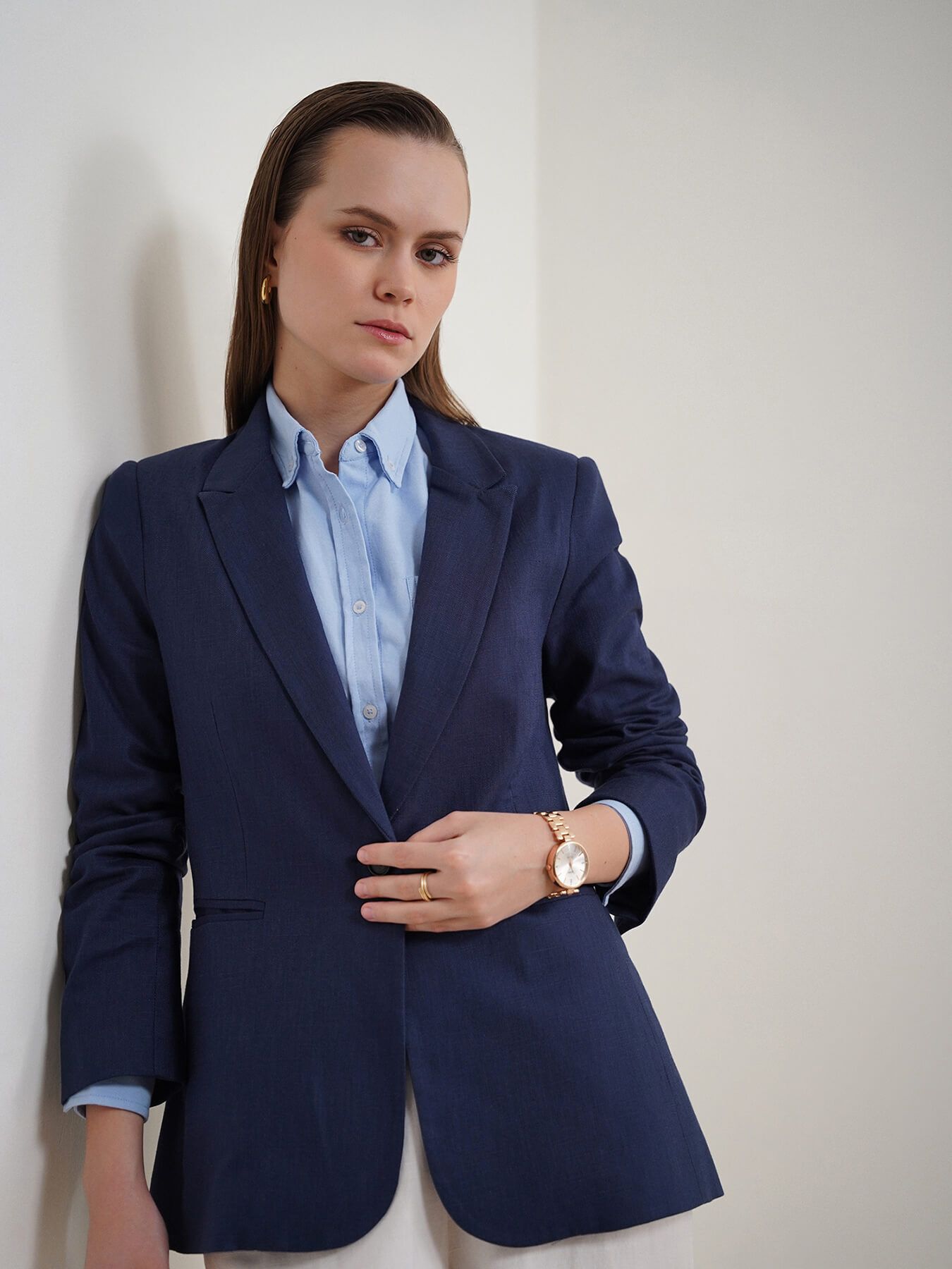 fable street Women Solid Single Breasted Formal Blazer-picture-21