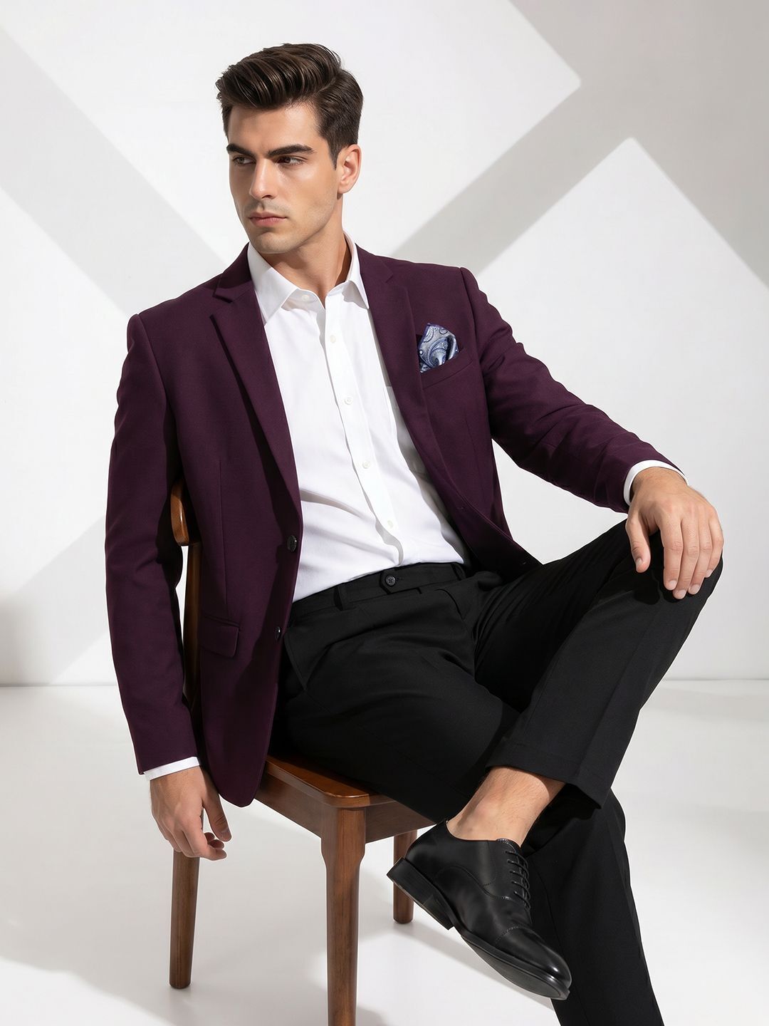 invictus Men Solid Single Breasted Formal Blazer-picture-38