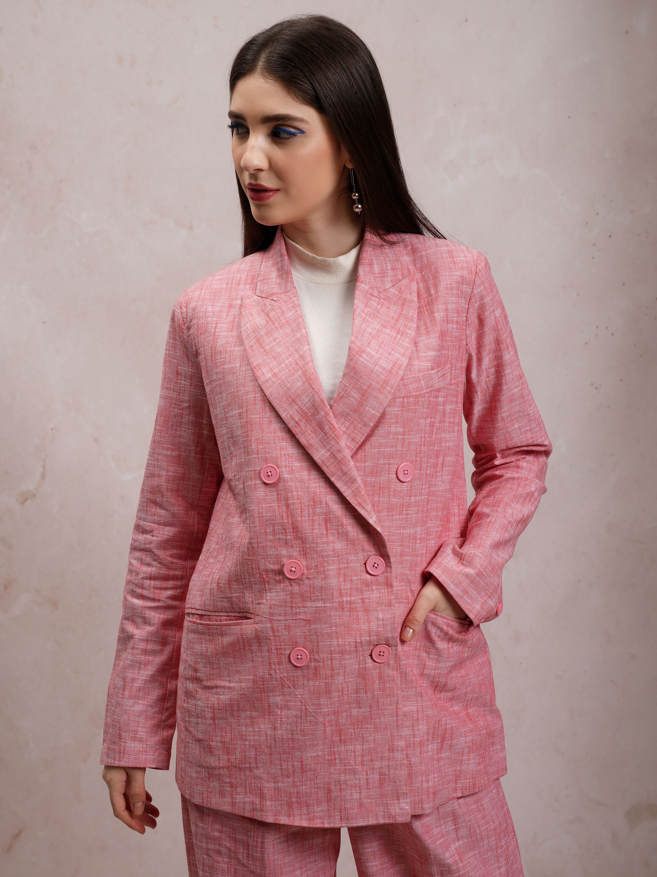 tokyo talkies Women Solid Double Breasted Casual Blazer-picture-26