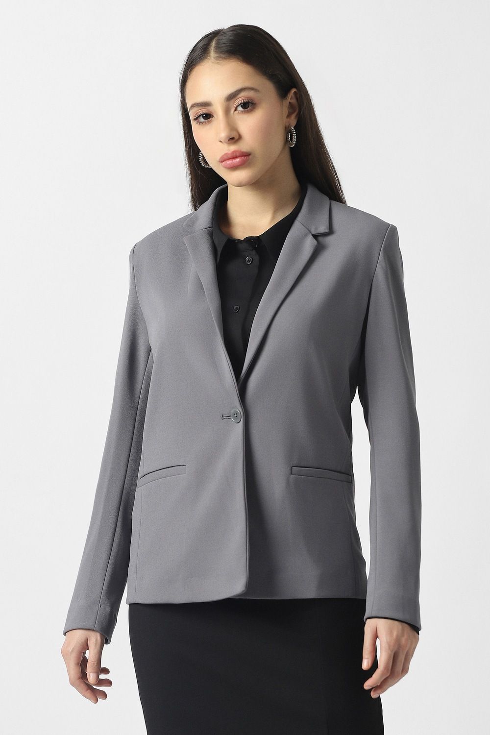 van heusen Women Solid Single Breasted Formal Blazer-picture-18
