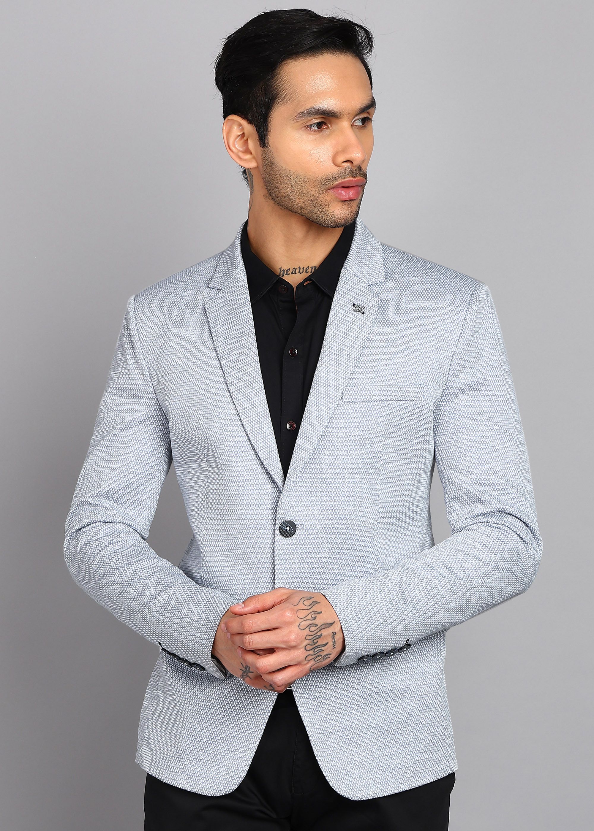killer Men Self Design Single Breasted Casual Blazer-picture-25