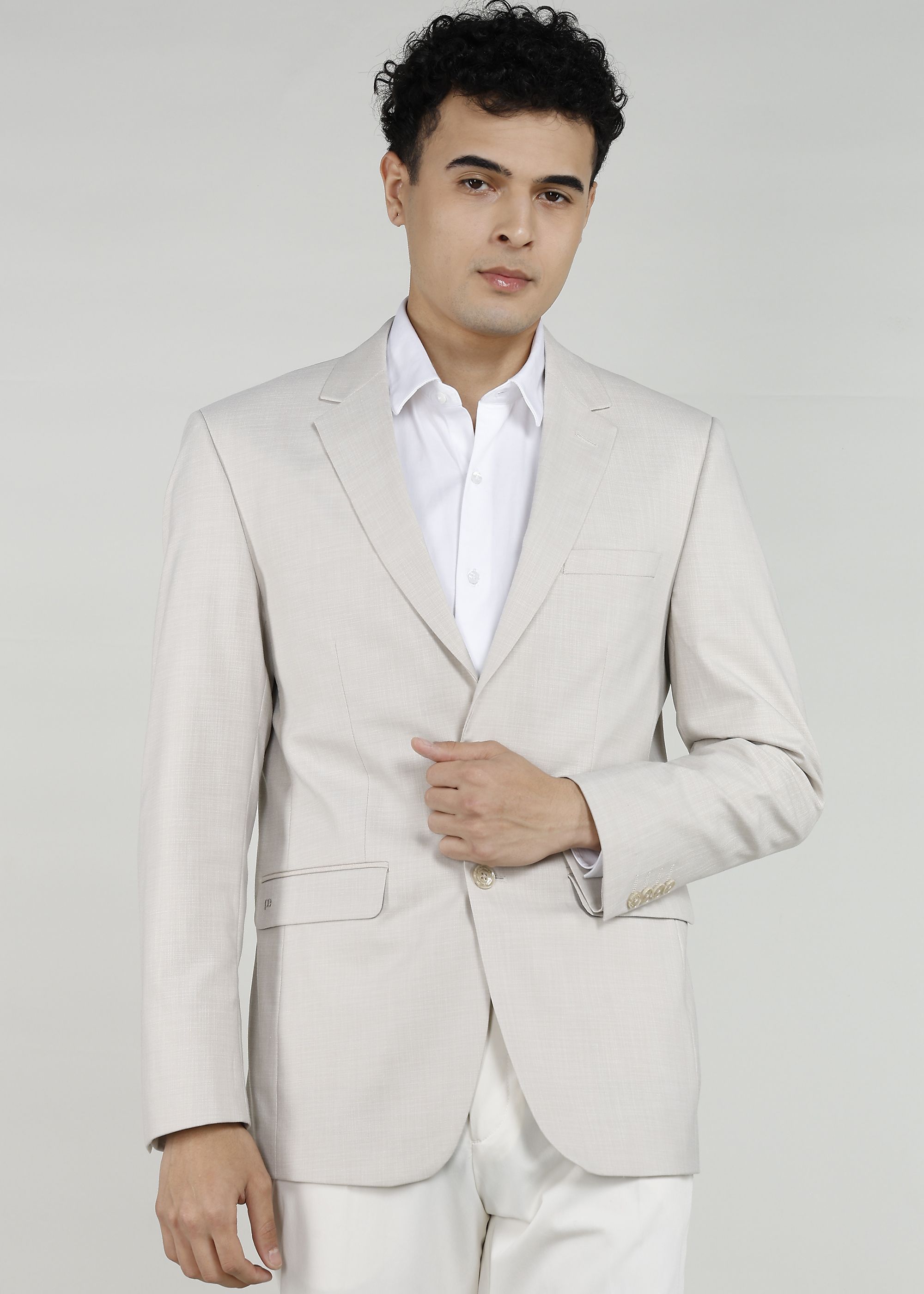 peter england Men Solid Single Breasted Casual Blazer-picture-48