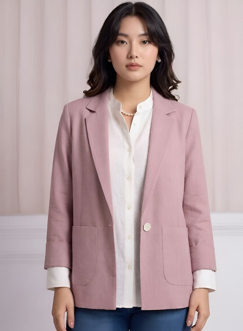 purever india Women Solid Single Breasted Casual Blazer-picture-12