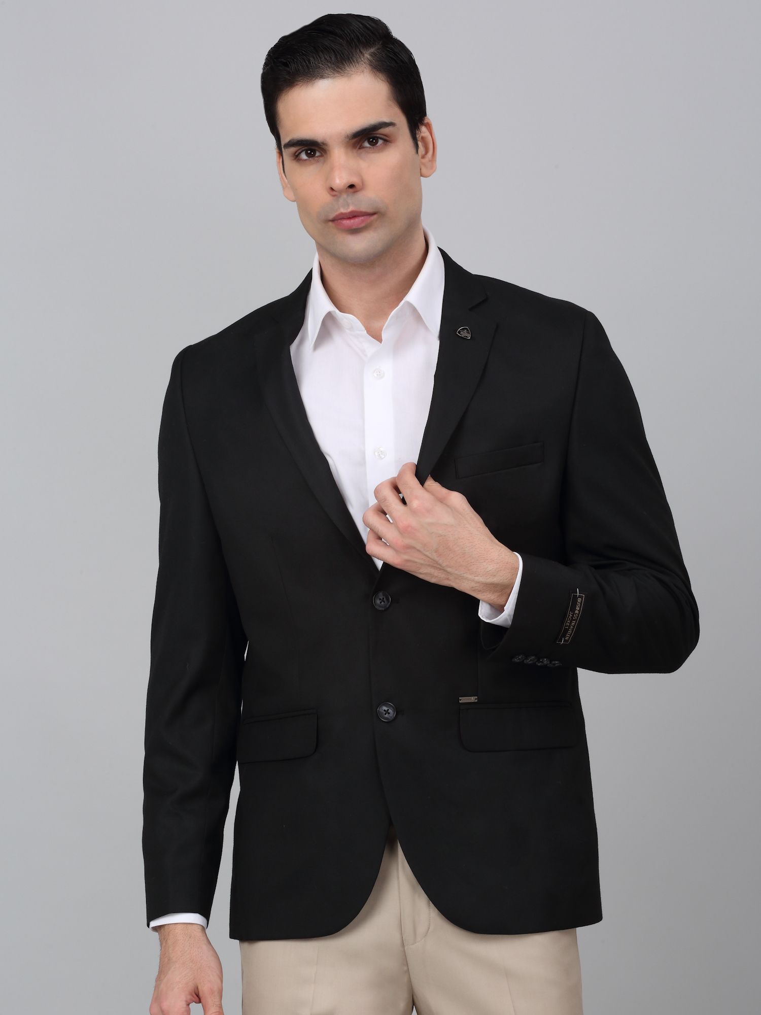 Men Solid Single Breasted Formal Blazer-image-26