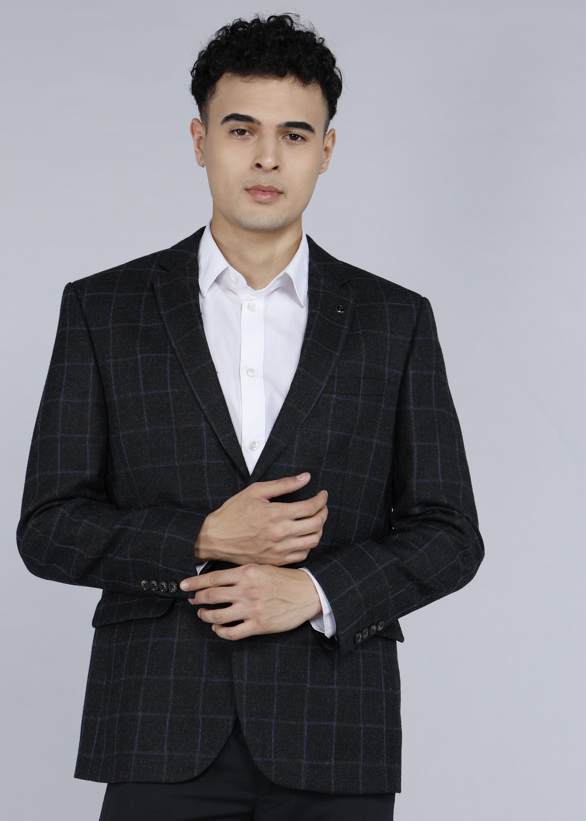 van heusen Men Checkered Single Breasted Formal Blazer-picture-31