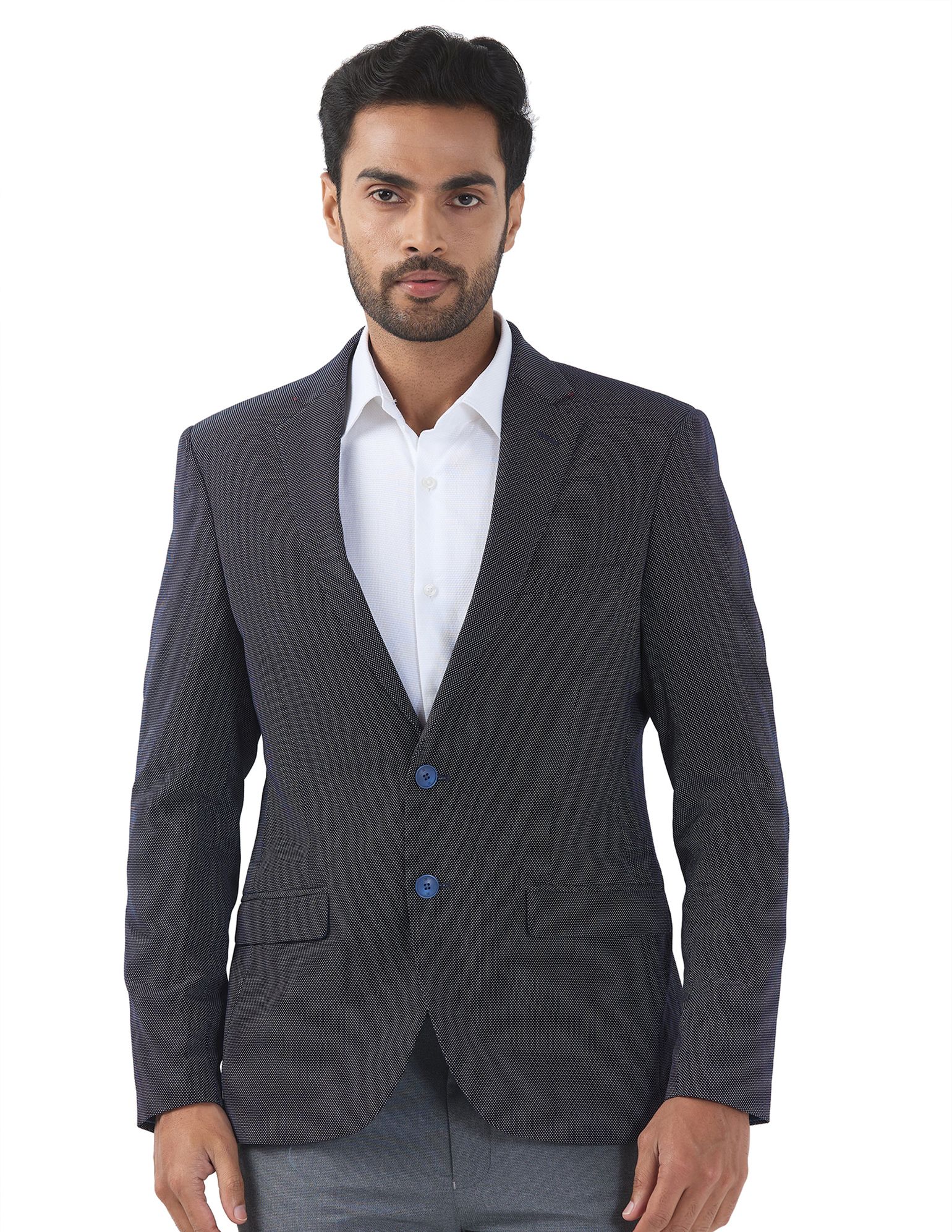raymond Men Self Design Single Breasted Formal Blazer-picture-34