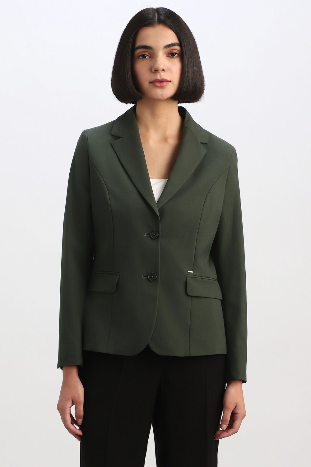 allen solly Women Solid Single Breasted Formal Blazer-picture-37