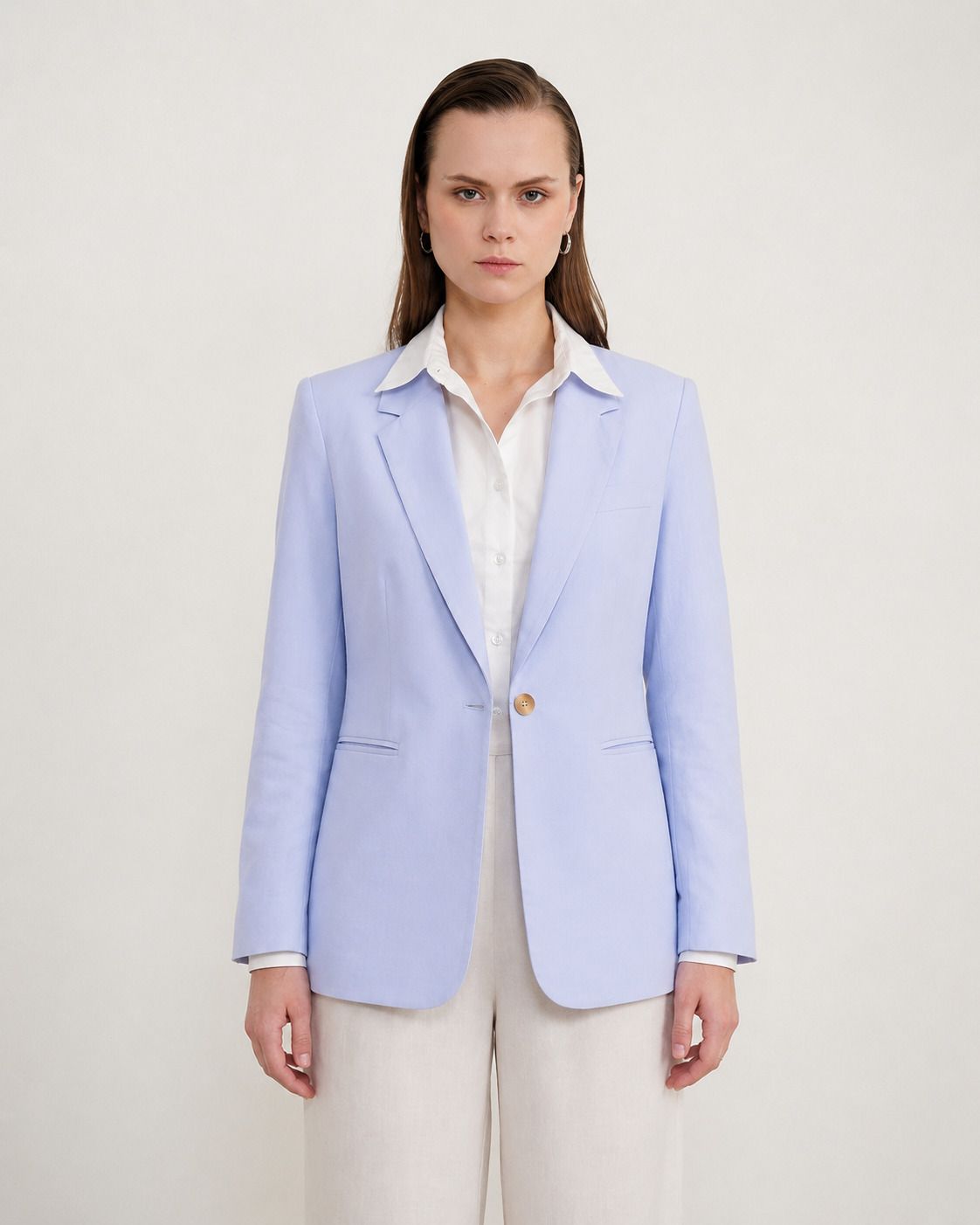 fable street Women Solid Single Breasted Formal Blazer-picture-13
