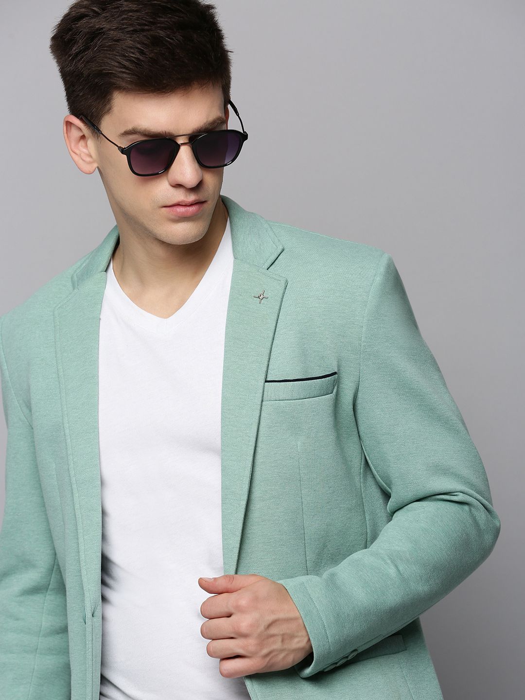 showoffff Men Self Design Single Breasted Casual Blazer-picture-14