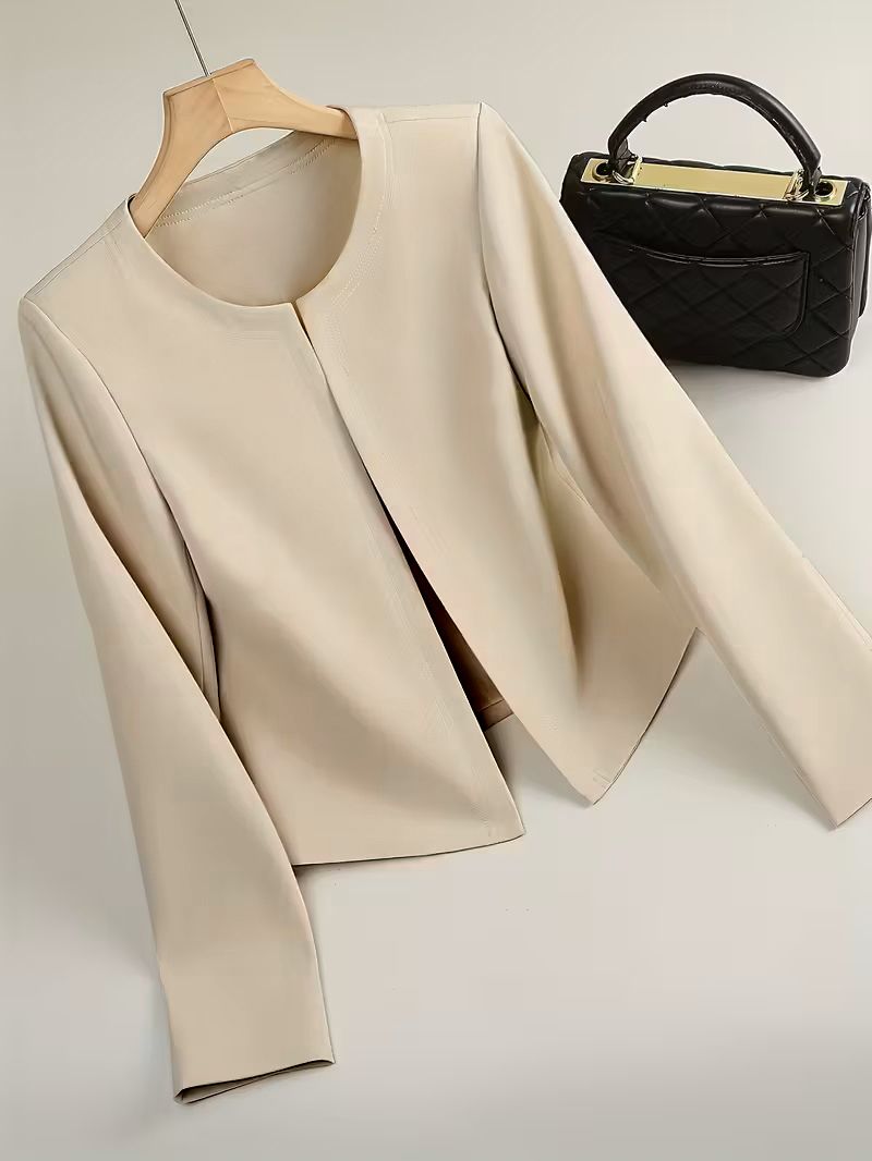 Women Solid Mandarin Casual Blazer