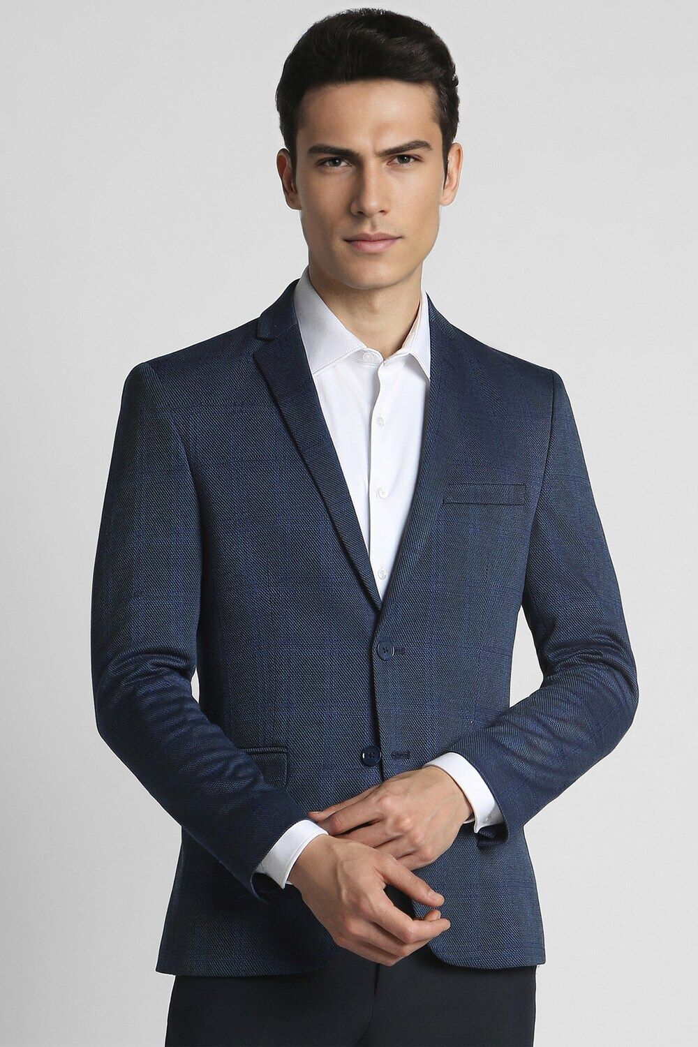 peter england Men Checkered Single Breasted Formal Blazer-picture-34