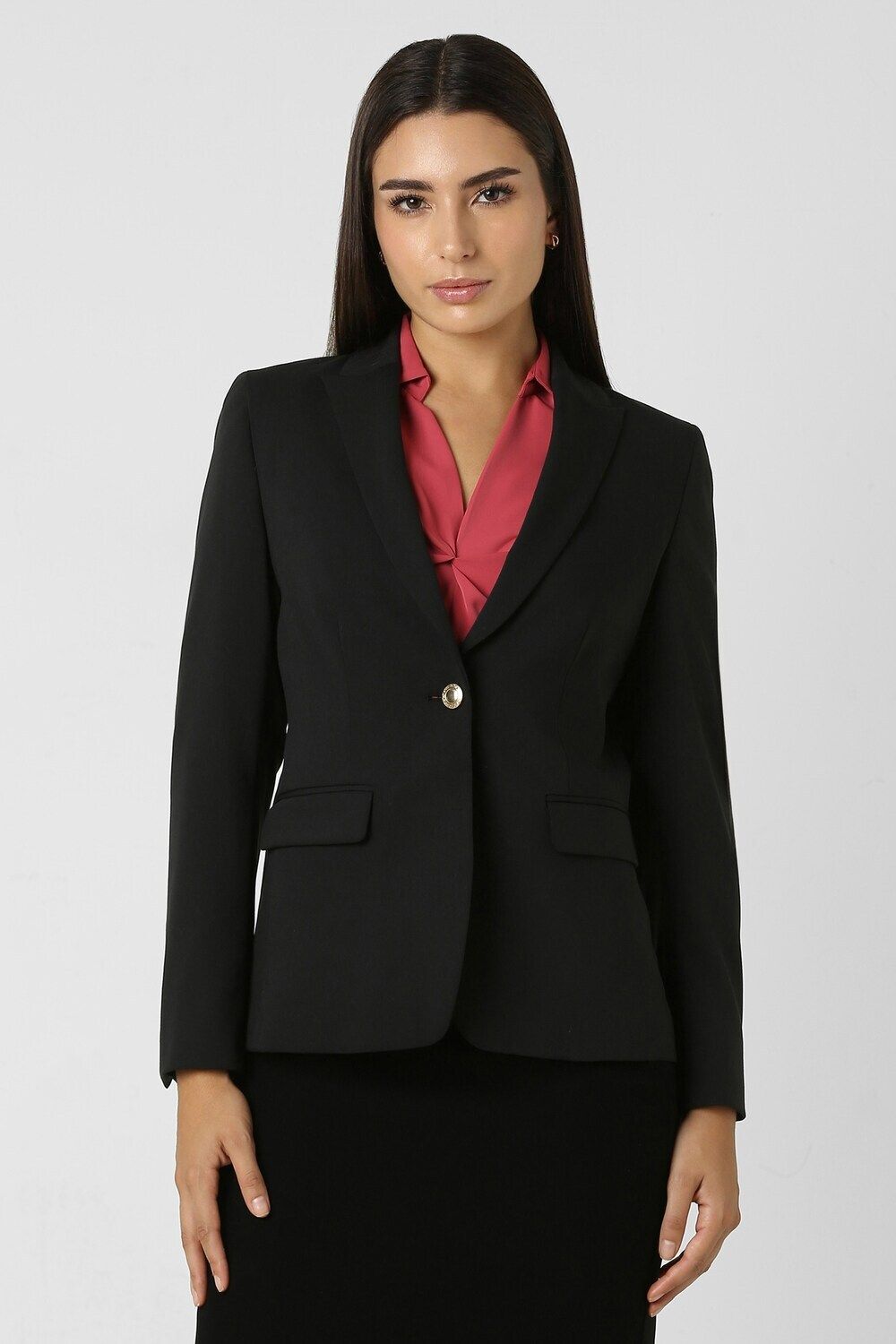 van heusen Women Solid Single Breasted Formal Blazer-picture-18