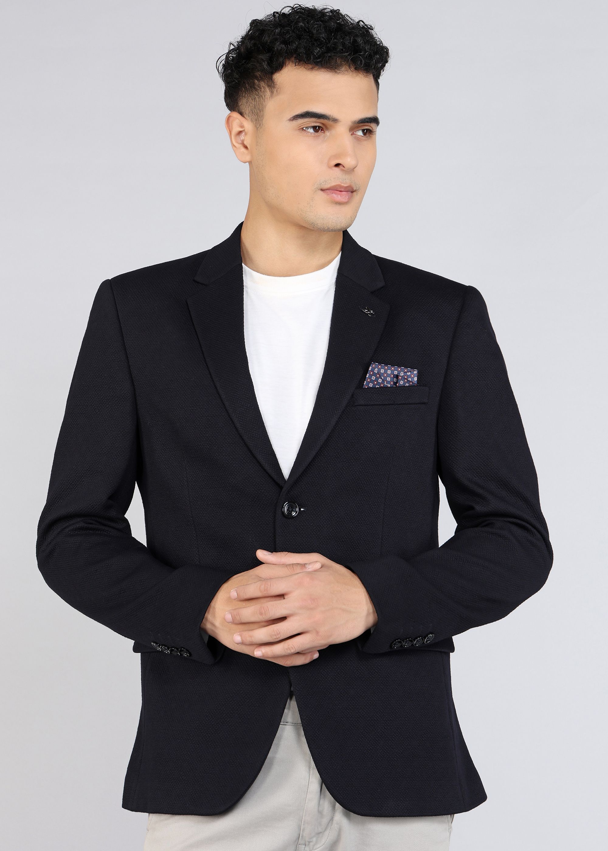 killer Men Self Design Single Breasted Casual Blazer-picture-19