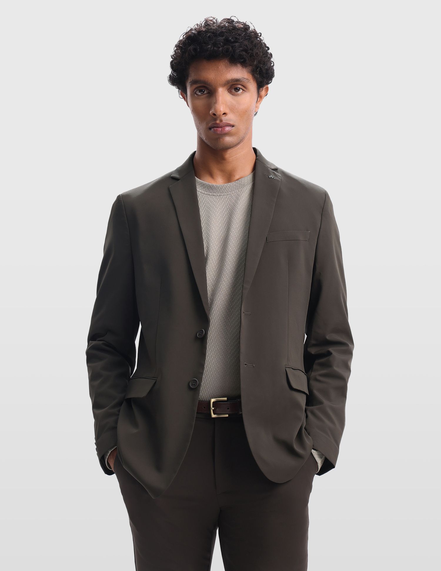 arrow newyork Men Solid Single Breasted Formal Blazer-picture-11
