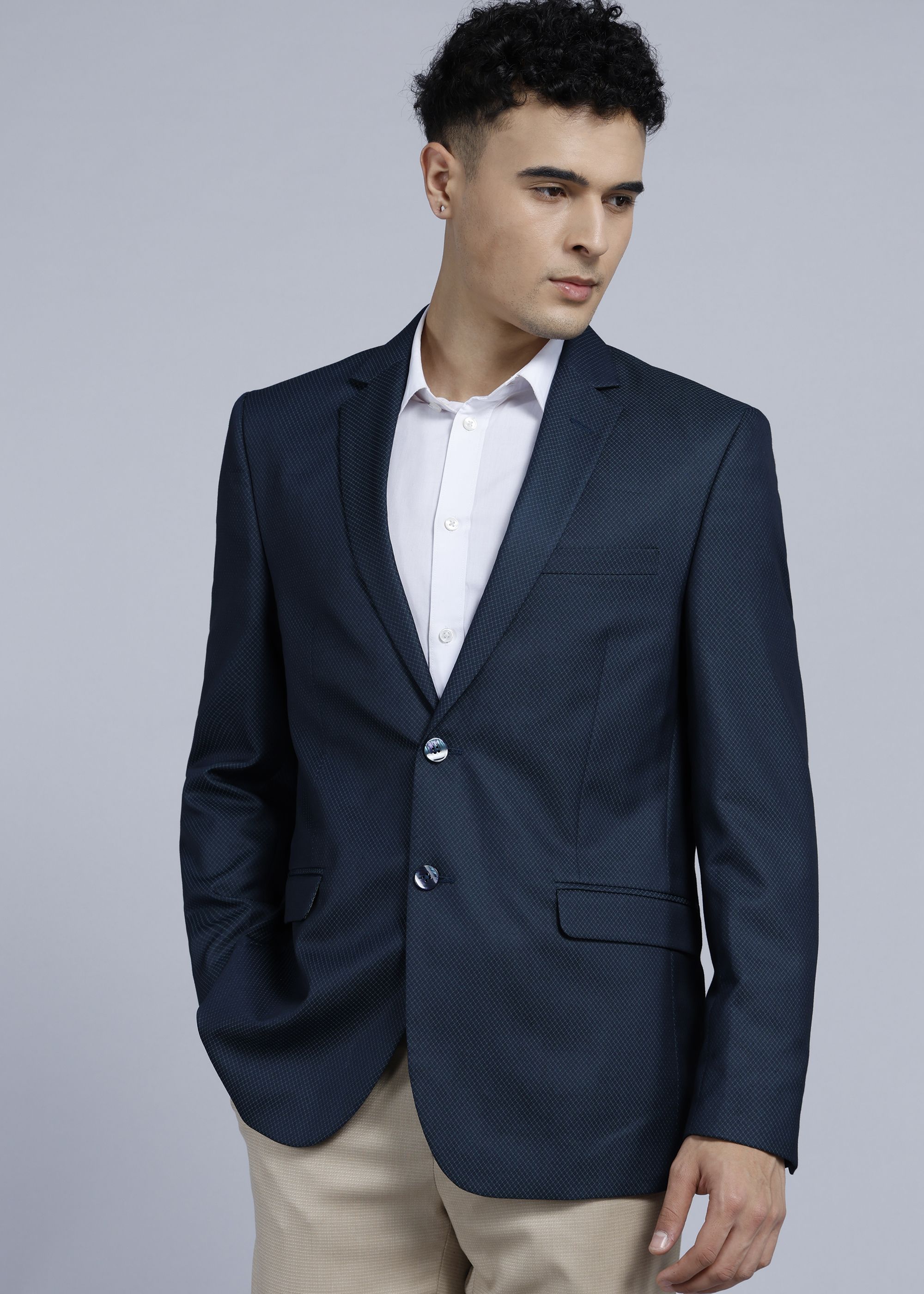 van heusen Men Self Design Single Breasted Formal Blazer-picture-20
