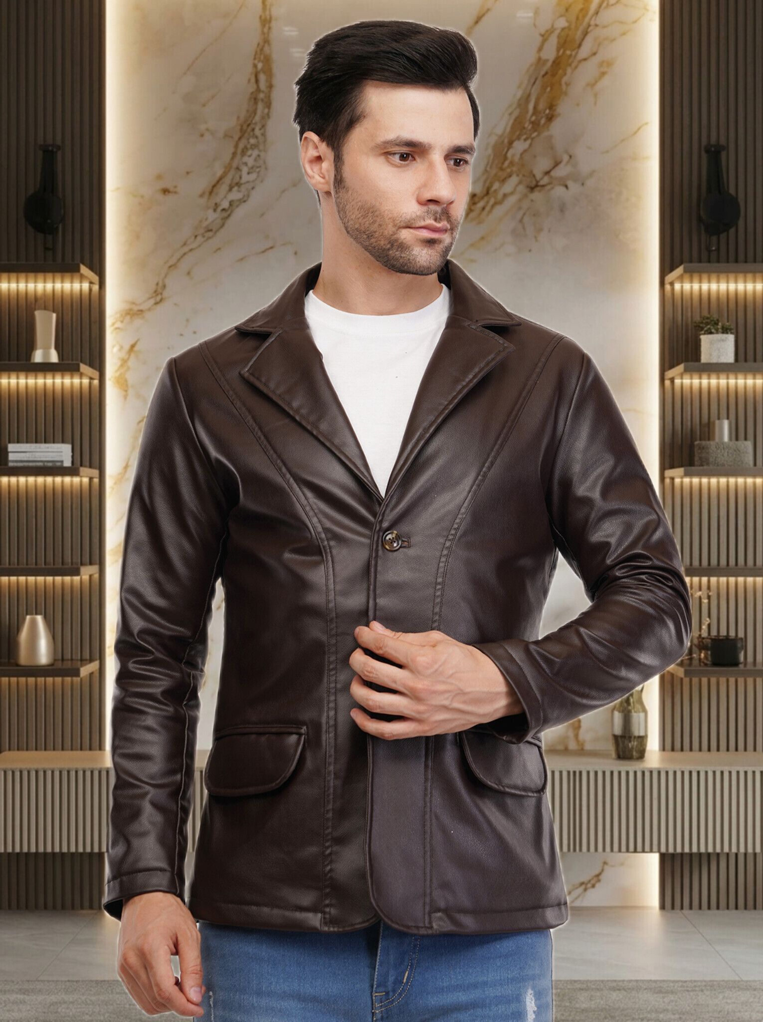 glycon Men Solid Single Breasted Casual Blazer-picture-23