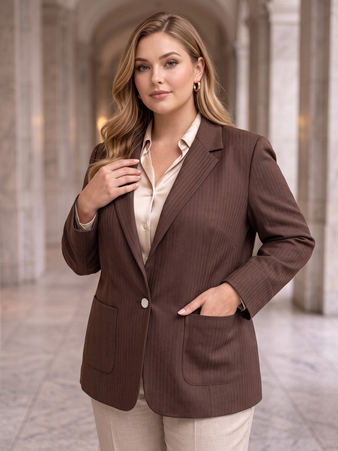export bhavya Women Solid Single Breasted Casual Blazer-picture-21