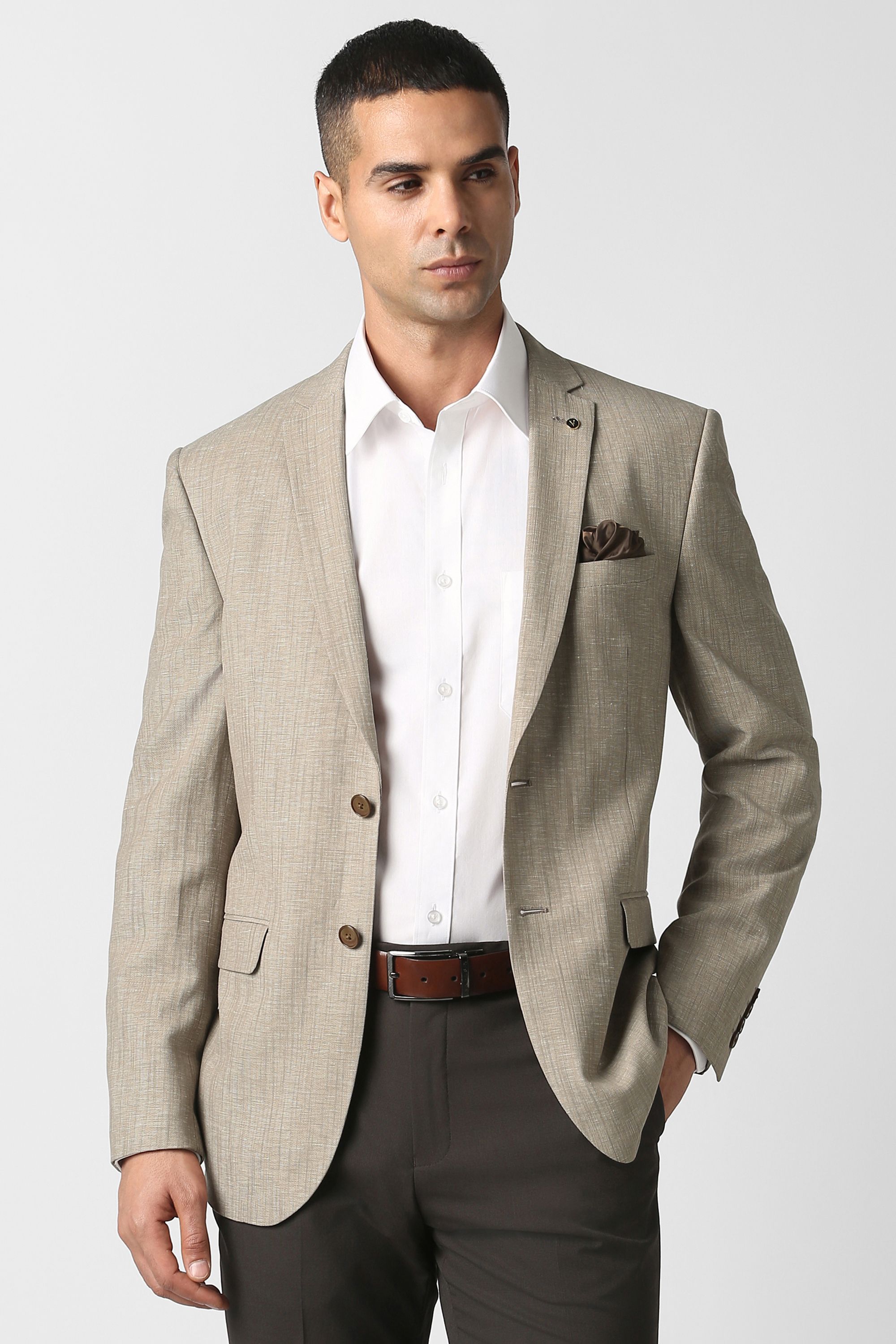 van heusen Men Self Design Single Breasted Formal Blazer-picture-17