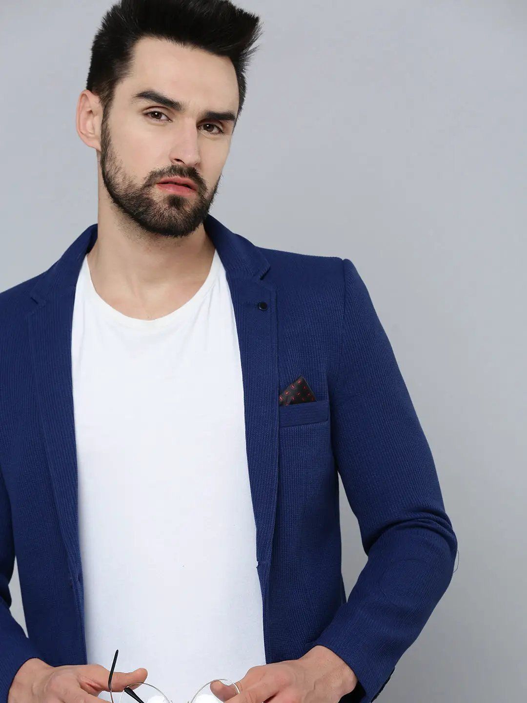 showoffff Men Self Design Single Breasted Casual Blazer-picture-36