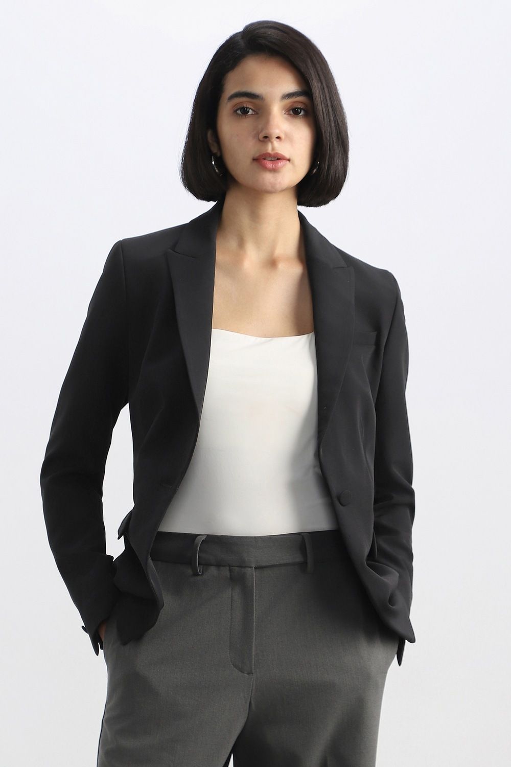 allen solly Women Solid Single Breasted Formal Blazer-picture-48