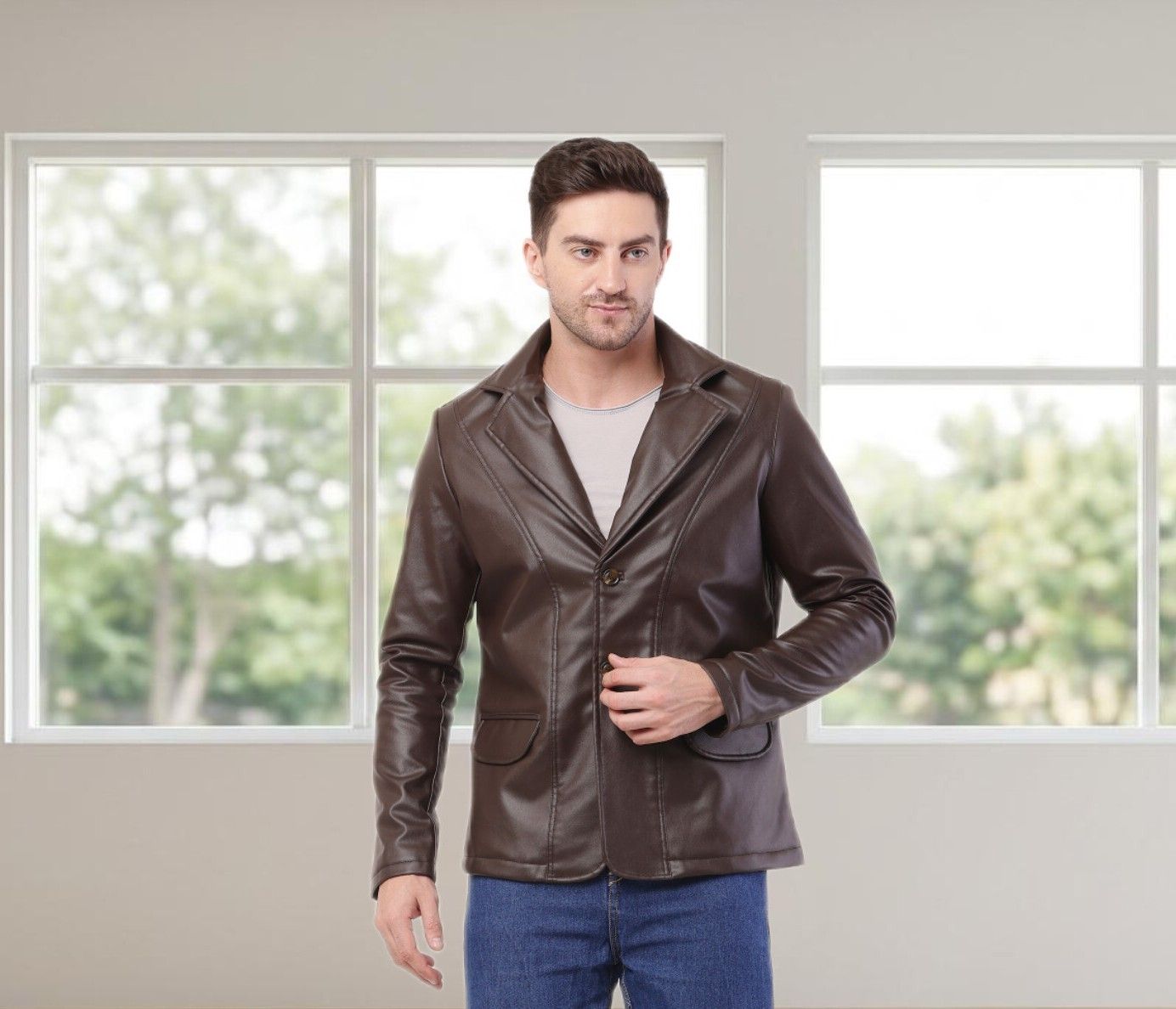 glycon Men Solid Double Breasted Casual Blazer-picture-14