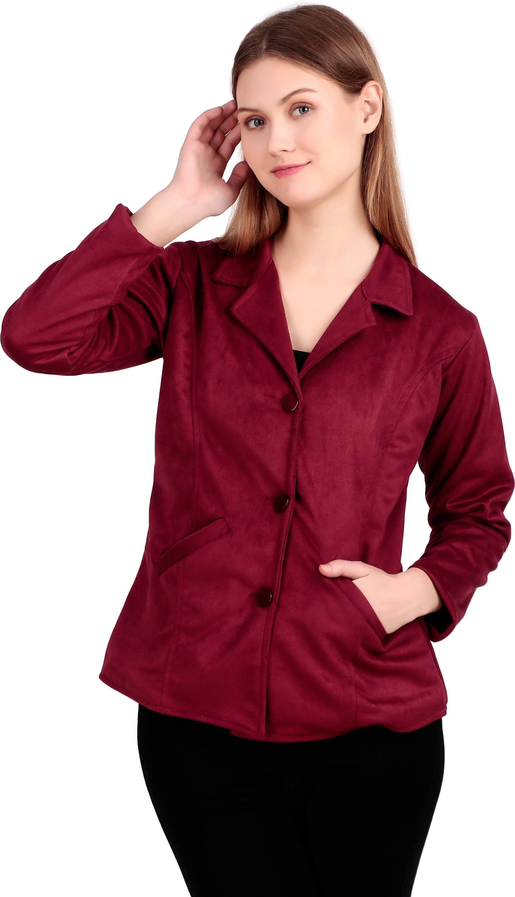 oyesmarty Women Solid Single Breasted Casual Blazer-picture-19