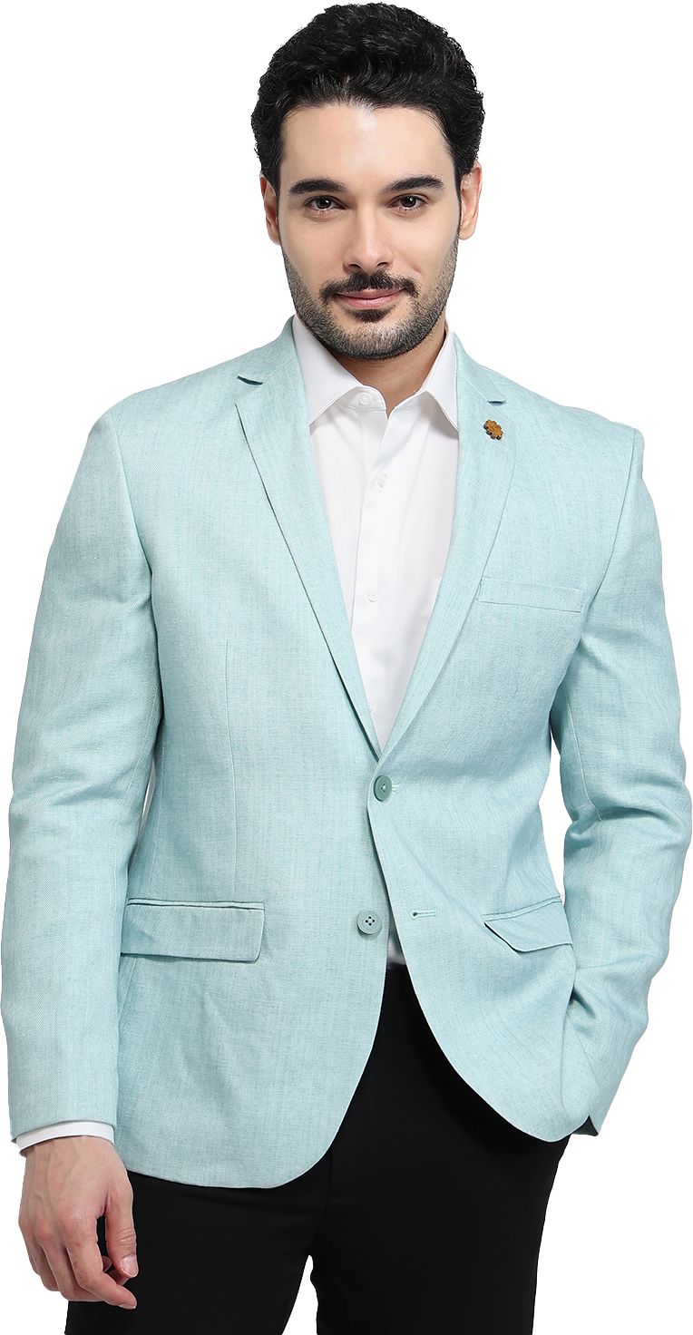 park avenue Men Solid Single Breasted Formal Blazer-picture-20