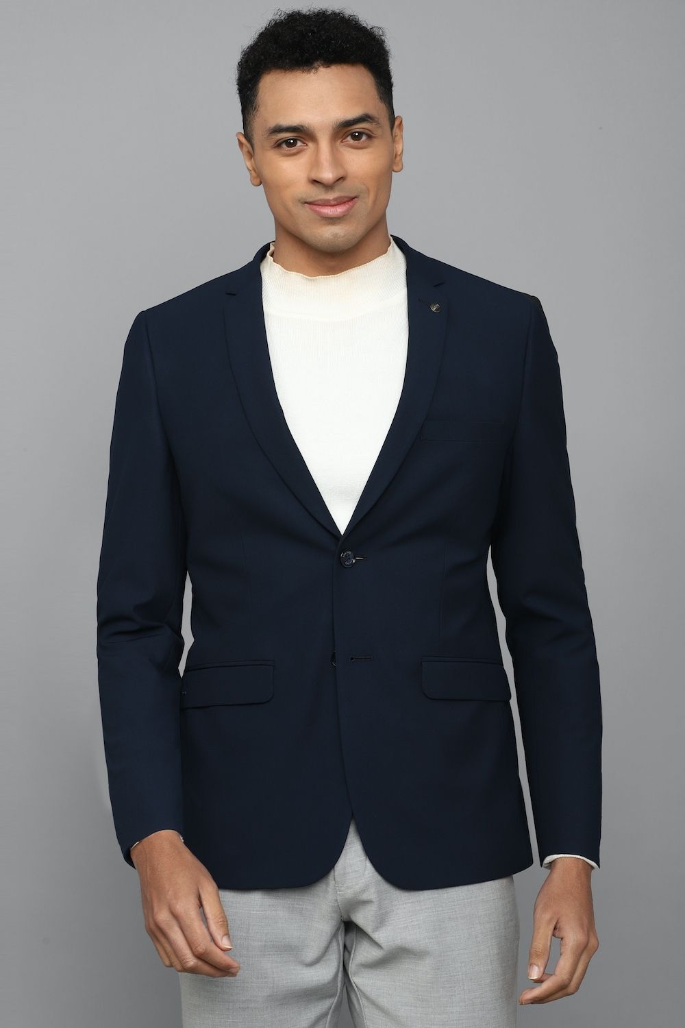 allen solly Men Solid Single Breasted Formal Blazer-picture-48