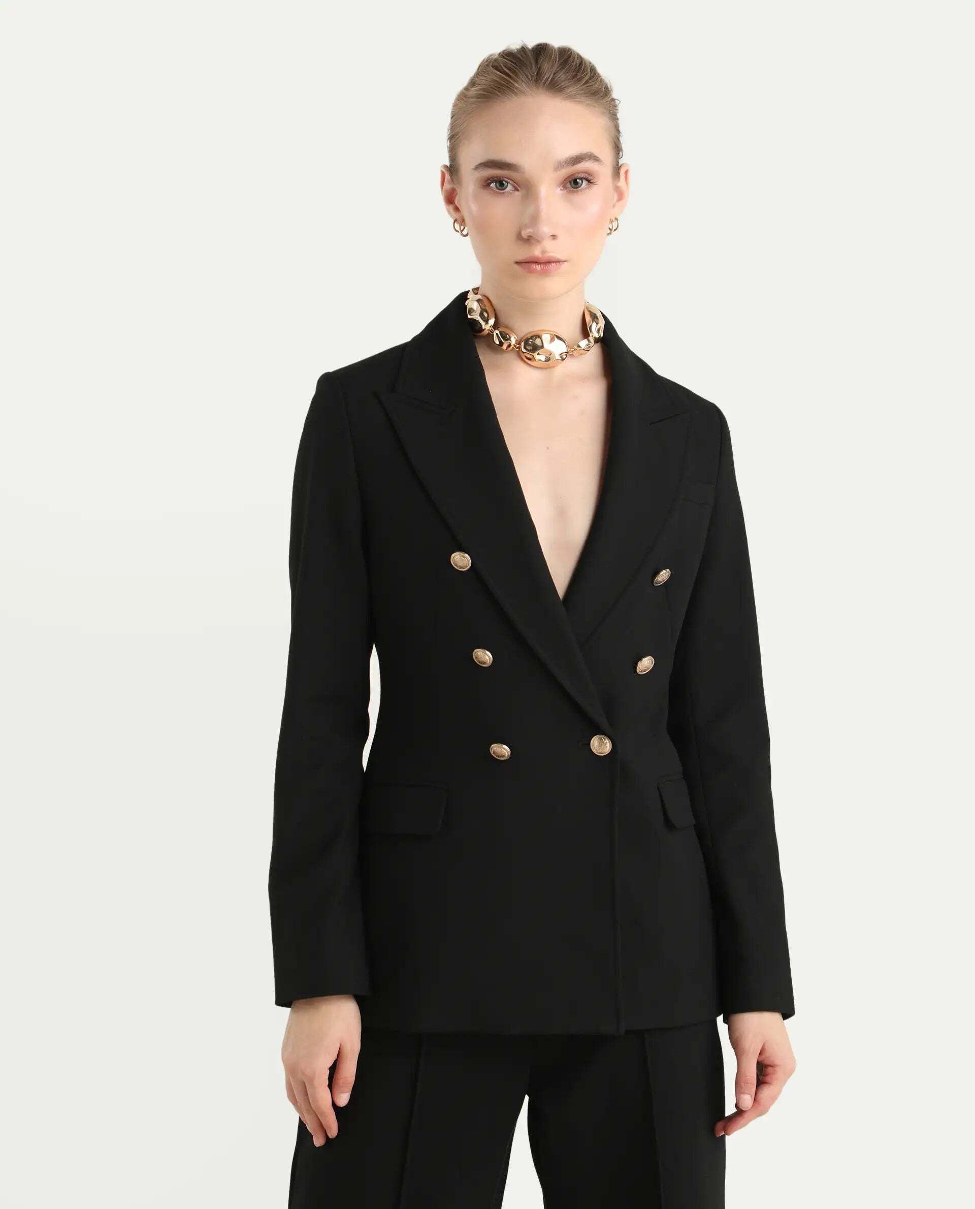rareism Women Solid Double Breasted Casual Blazer-picture-19