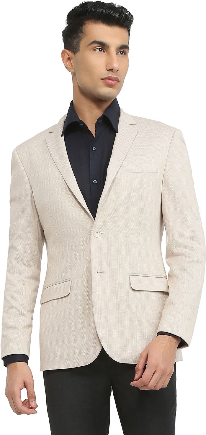 park avenue Men Solid Single Breasted Formal Blazer-picture-24
