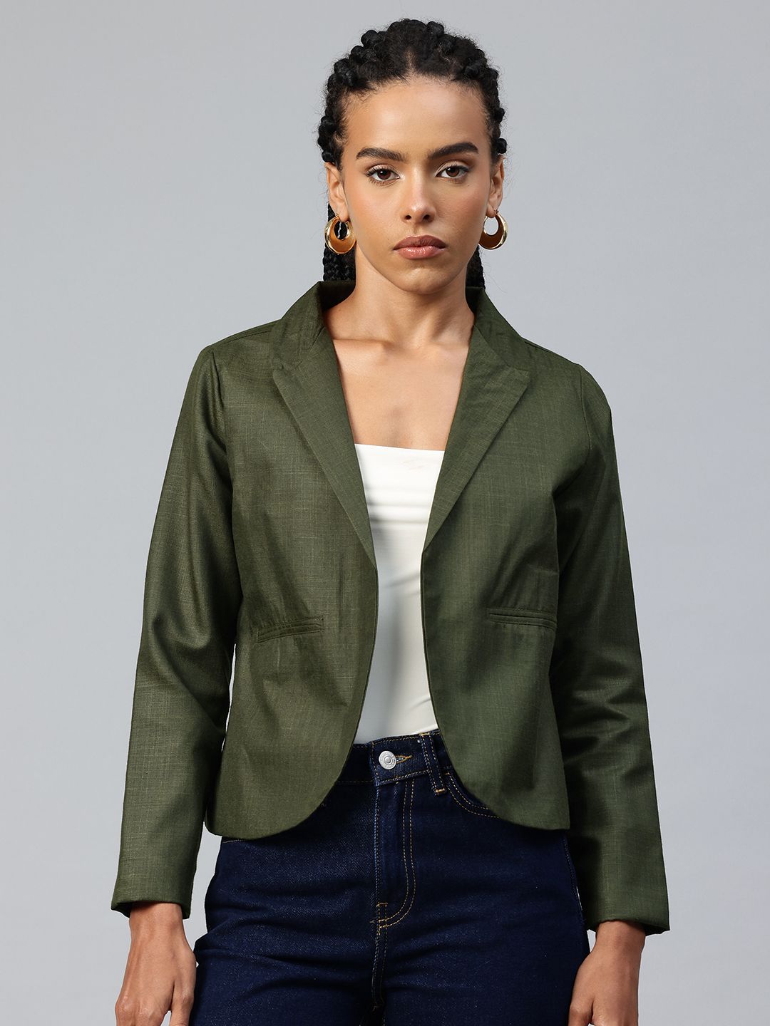 cottinfab Women Solid Single Breasted Formal Blazer-picture-23