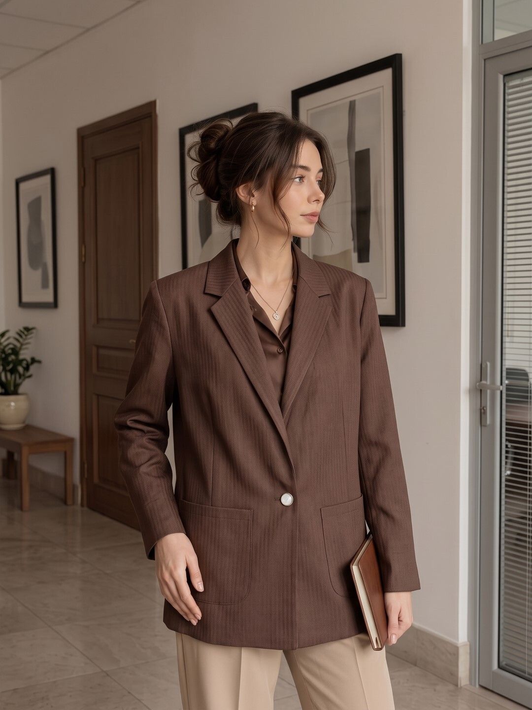 purever india Women Solid Single Breasted Casual Blazer-picture-21