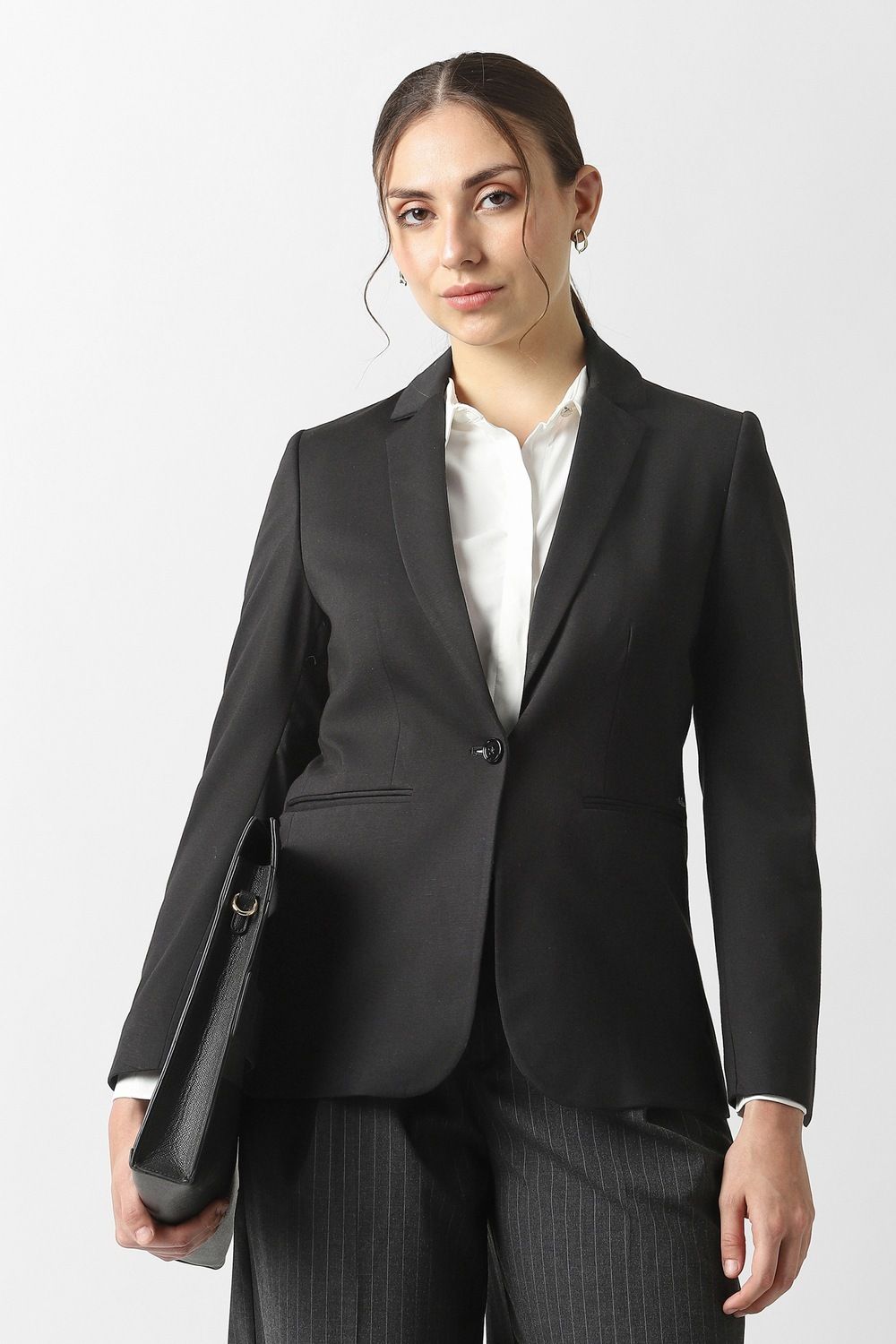 van heusen Women Solid Single Breasted Formal Blazer-picture-32