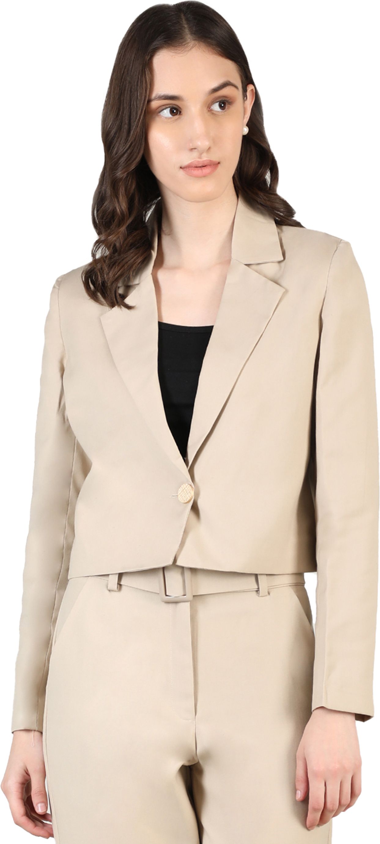 chkokko Women Solid Single Breasted Formal Blazer-picture-36