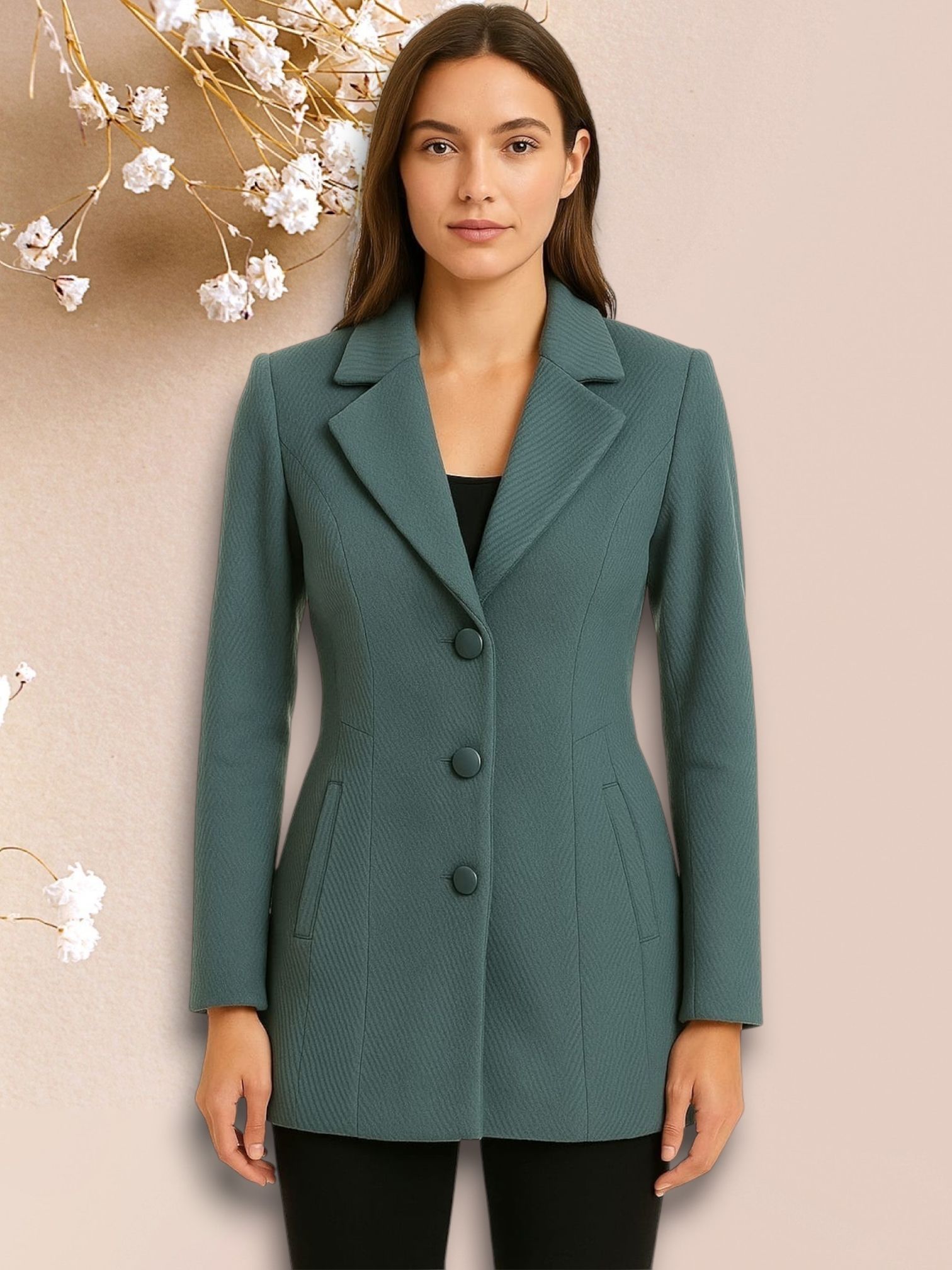 pepzo Women Solid Double Breasted Casual Blazer-picture-20